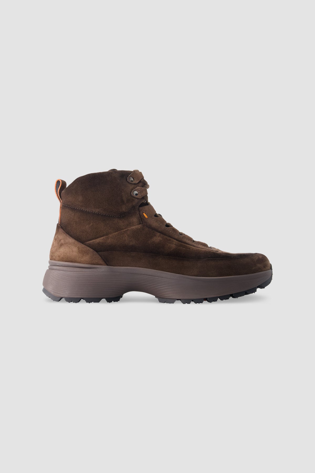 Santoni Dark Brown Suede Lace-Up Boots