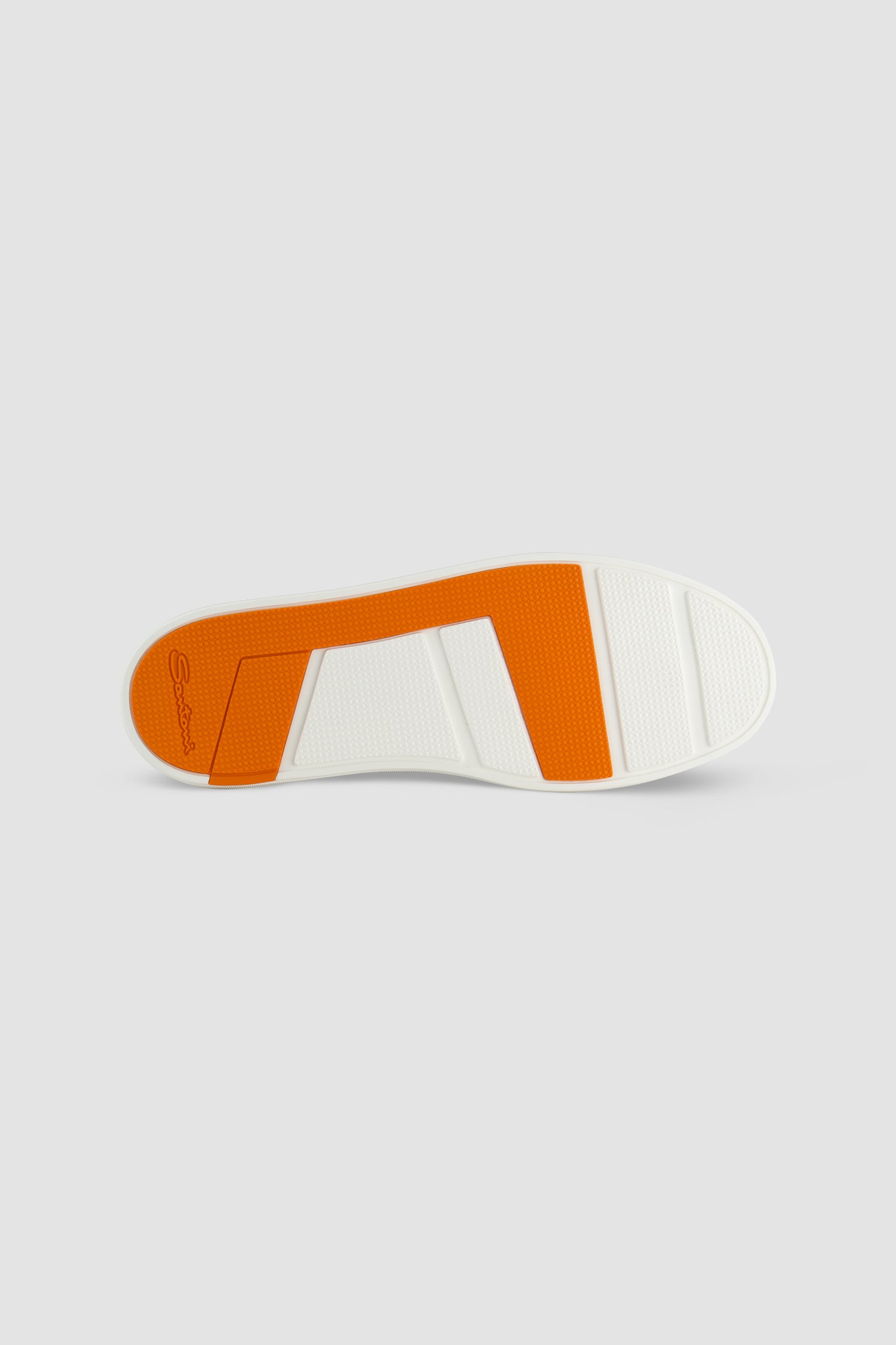 Santoni White Leather Slip-on Sneakers