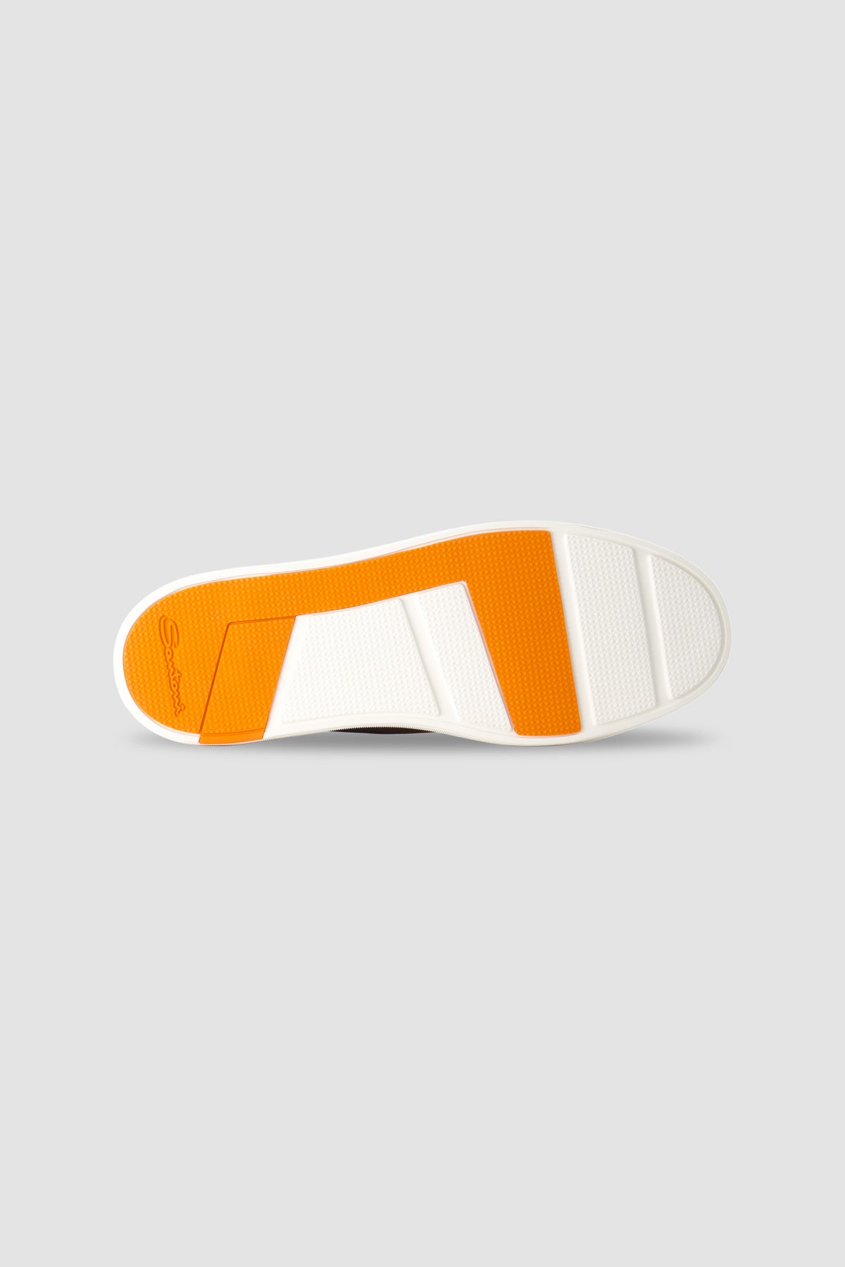 Santoni Cognac Leather Slip-On Sneakers