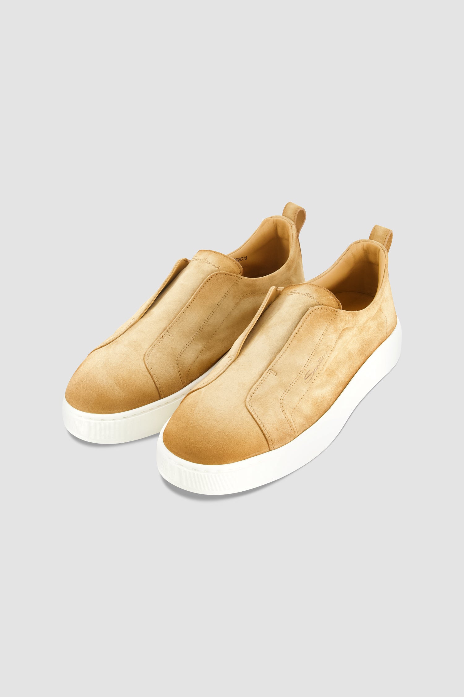 Santoni Tan Suede Slip-on Sneaker
