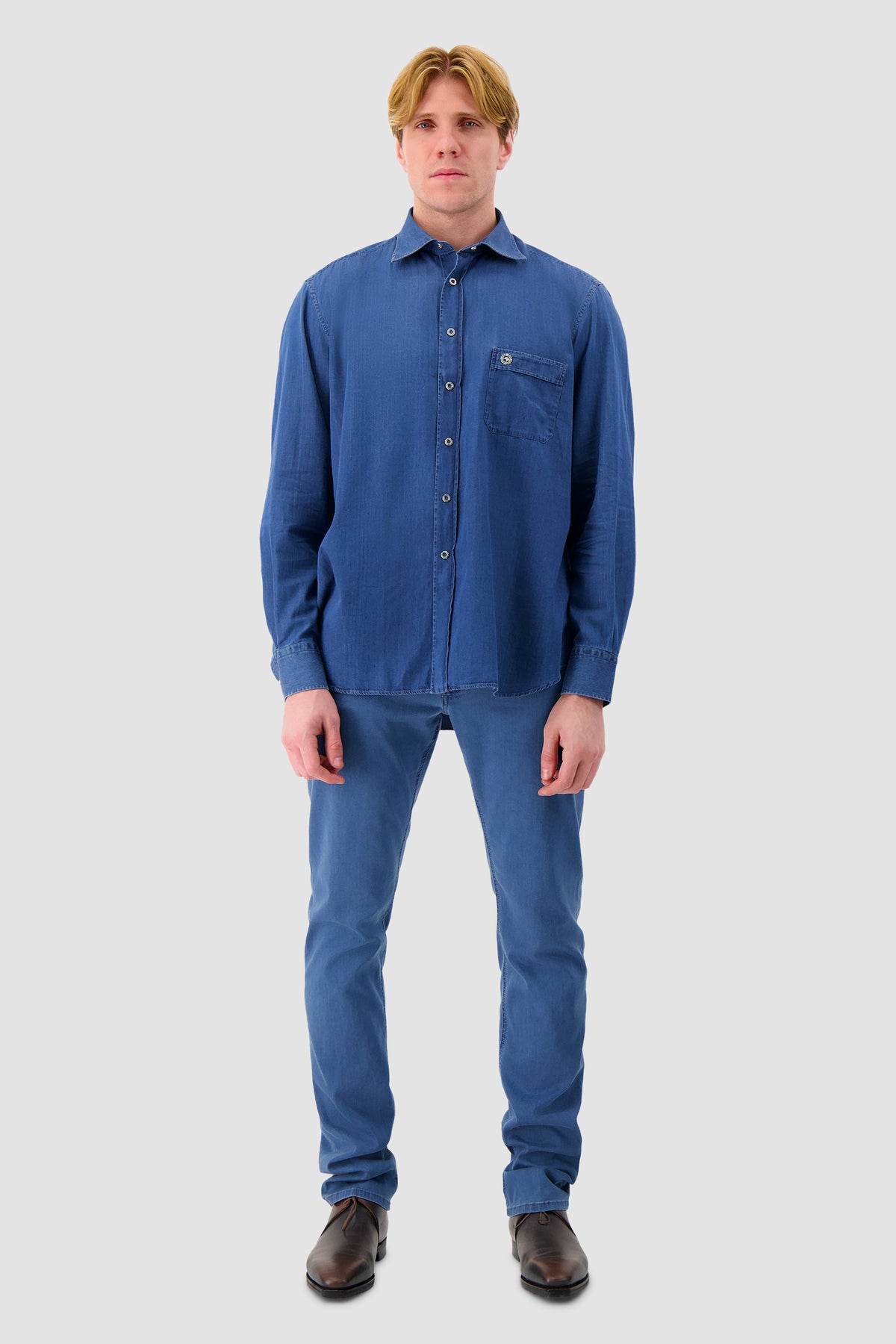 Stefano Ricci Blue Denim Shirt