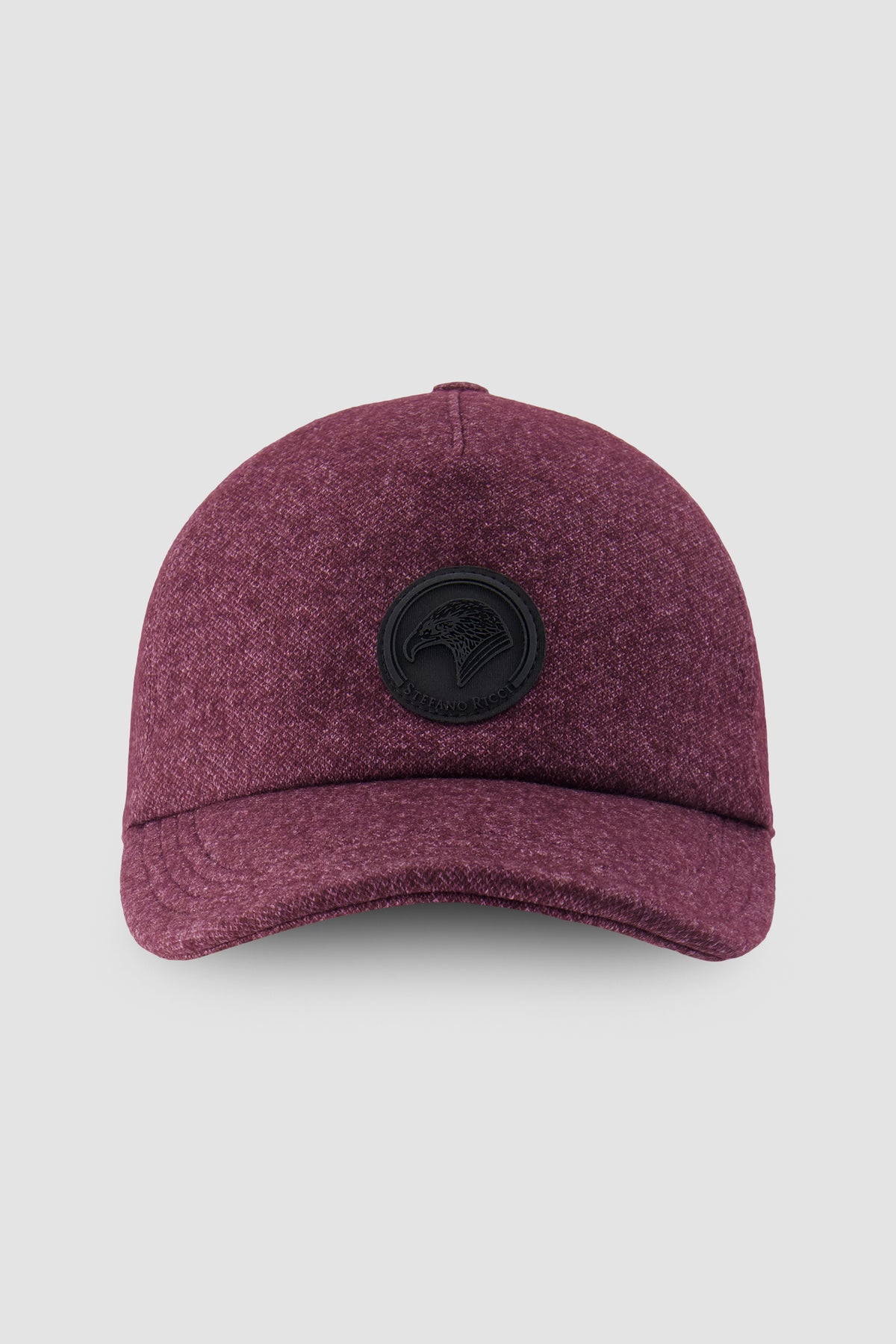 Stefano Ricci Burgundy Wool Embroidered Baseball Hat