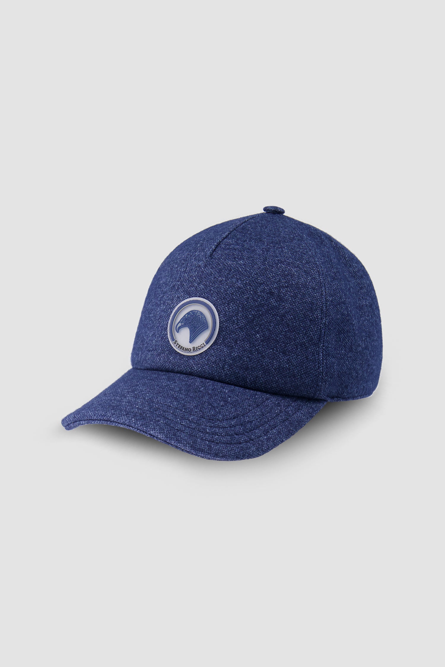 Stefano Ricci Navy Wool Embroidered Baseball hat