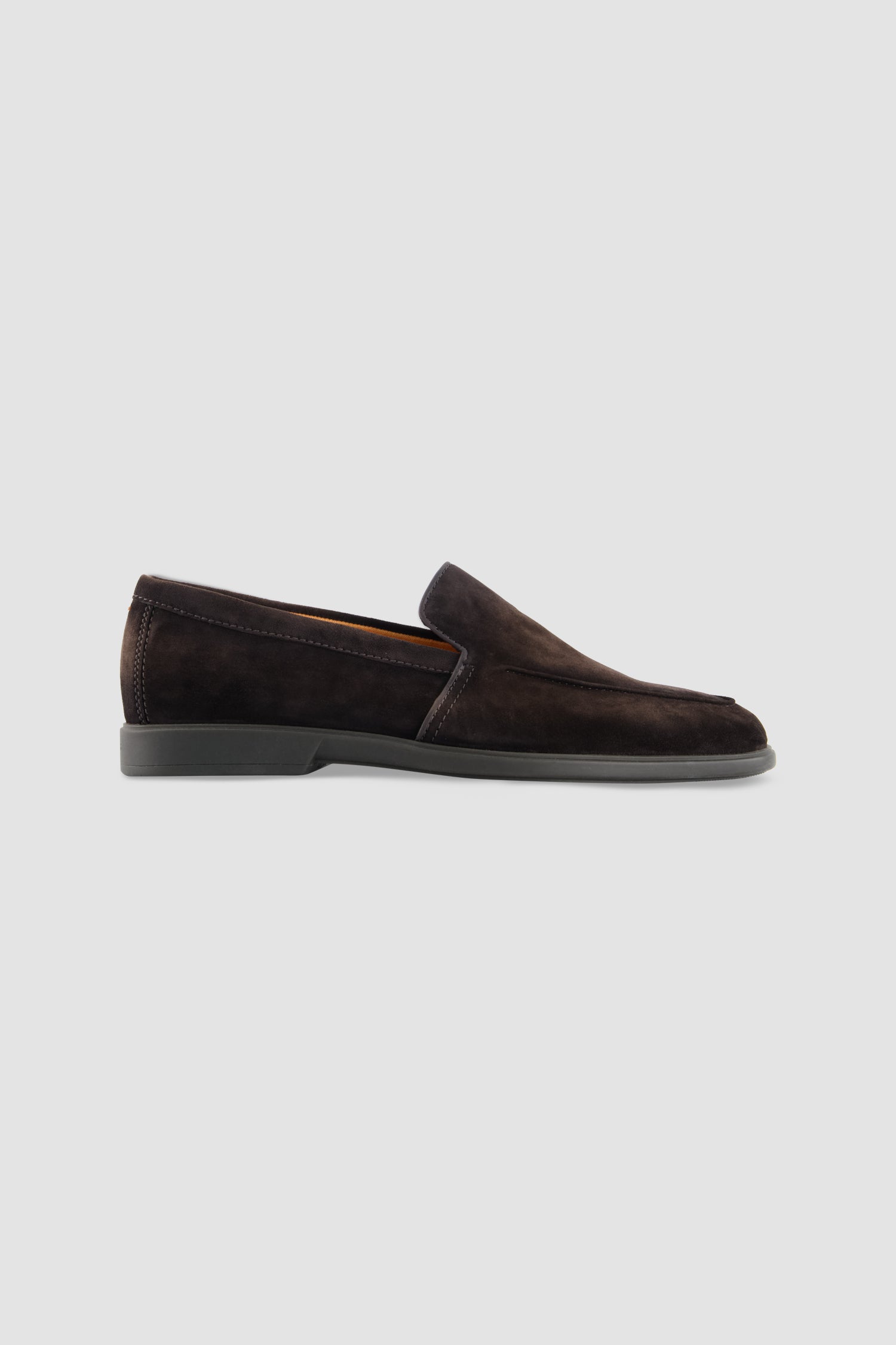 Santoni Brown Suede Slip-on Loafers