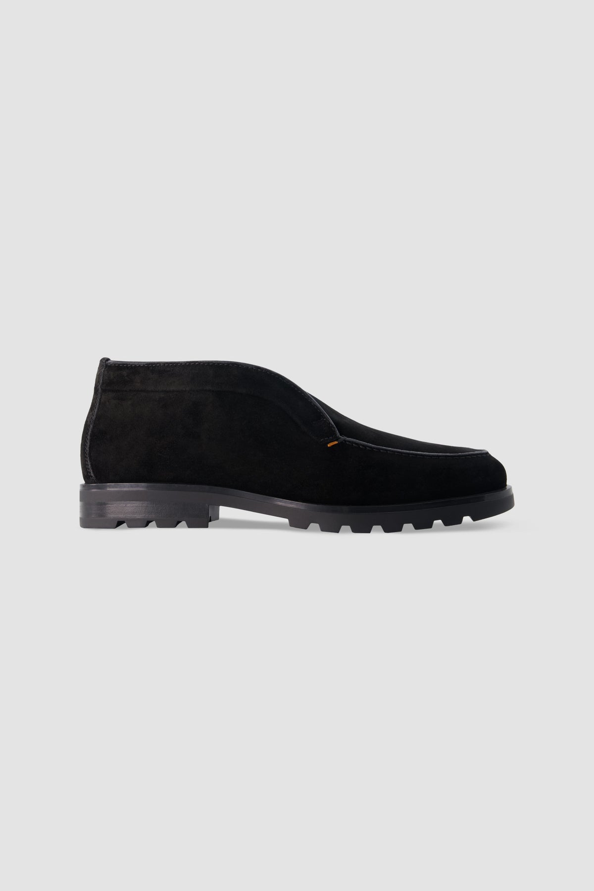 Santoni Black Suede Shearling Lined Ankle Boots
