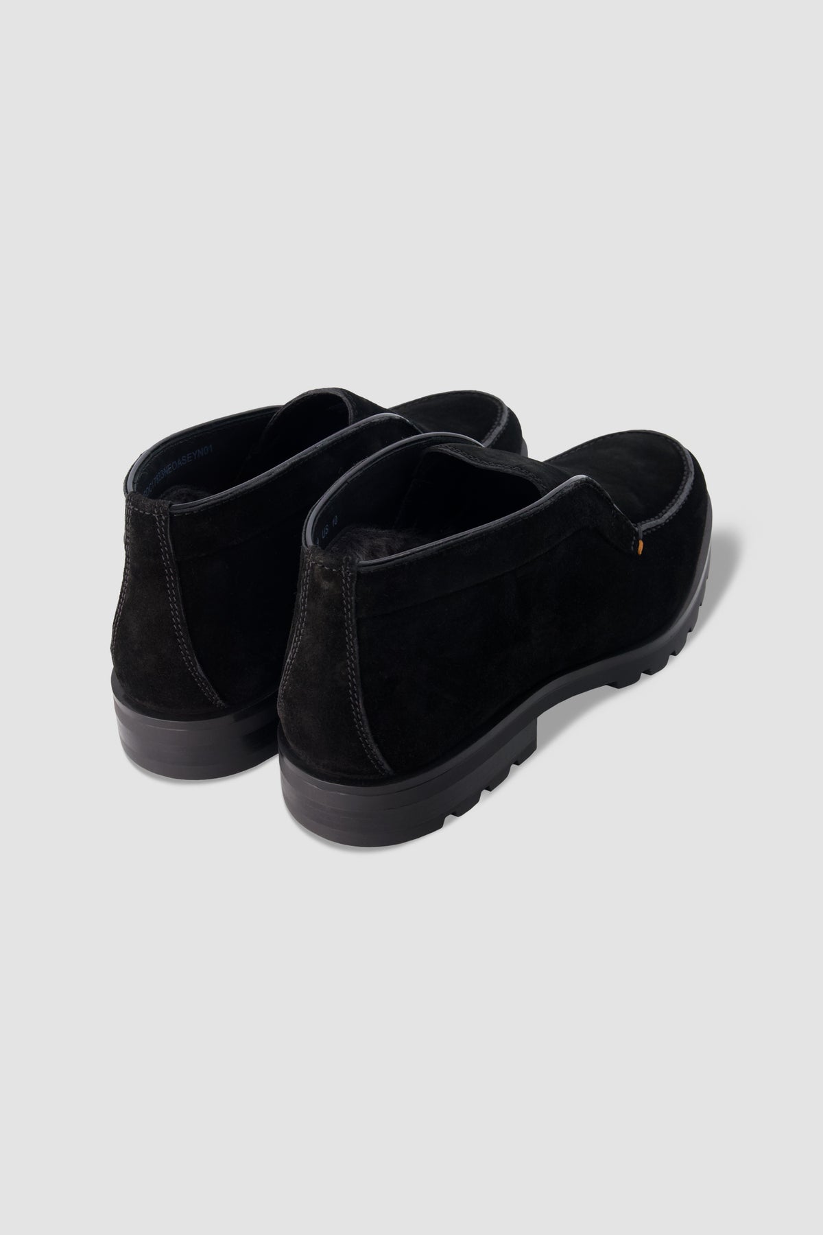 Santoni Black Suede Shearling Lined Ankle Boots