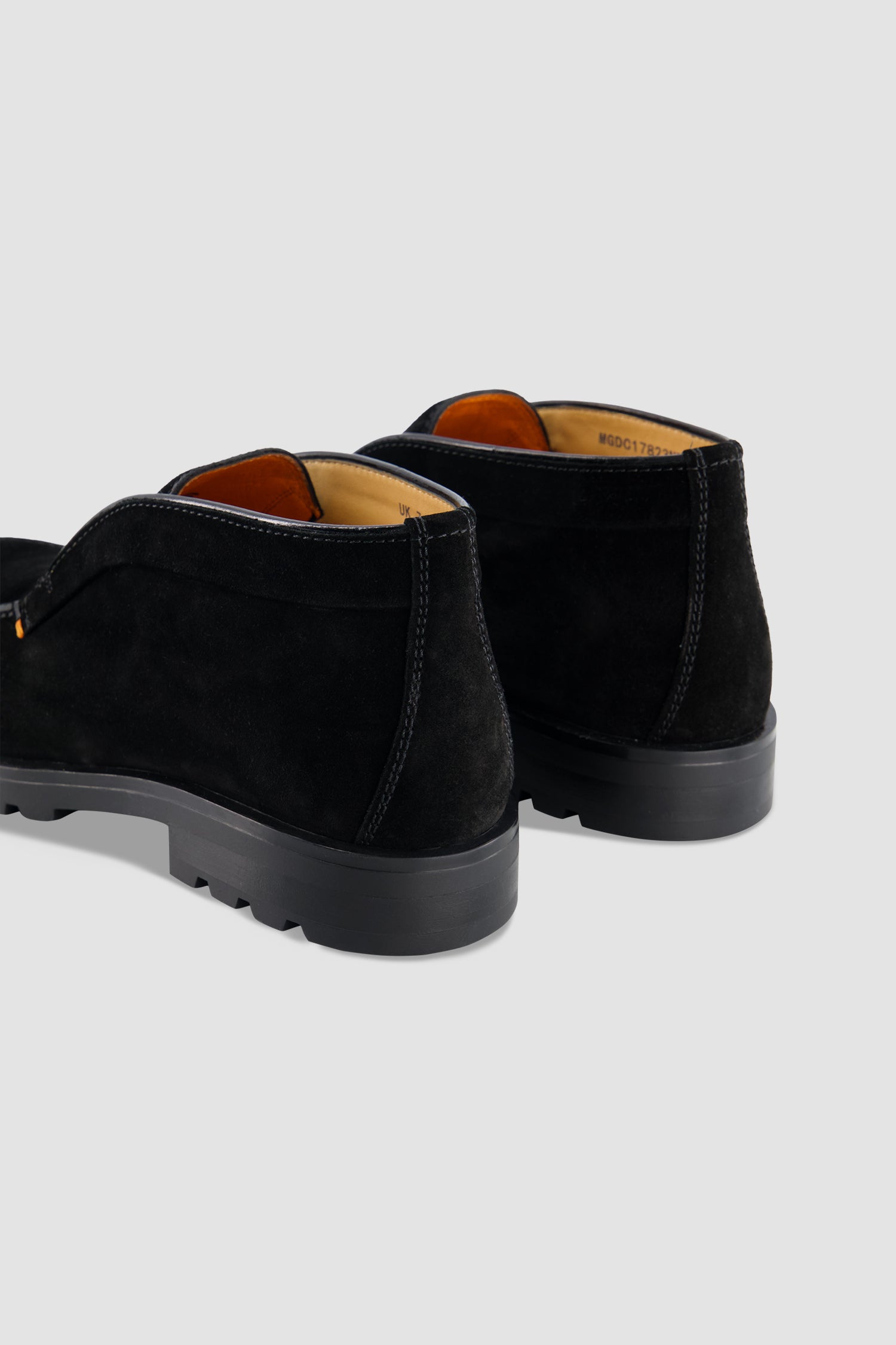 Santoni Black Suede Slip-On Chukka Boot