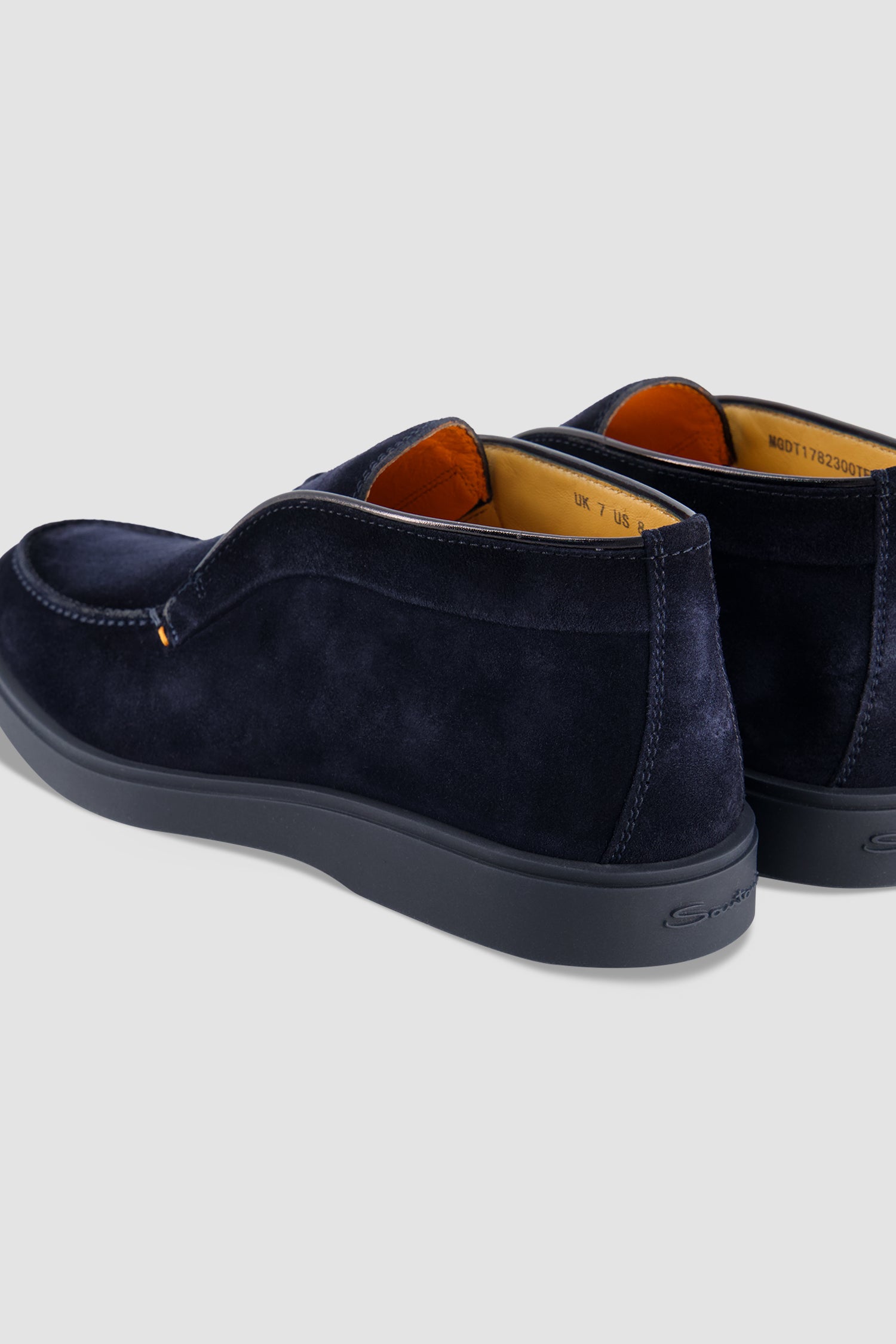 Santoni Navy Suede Slip-On Chukka Boot