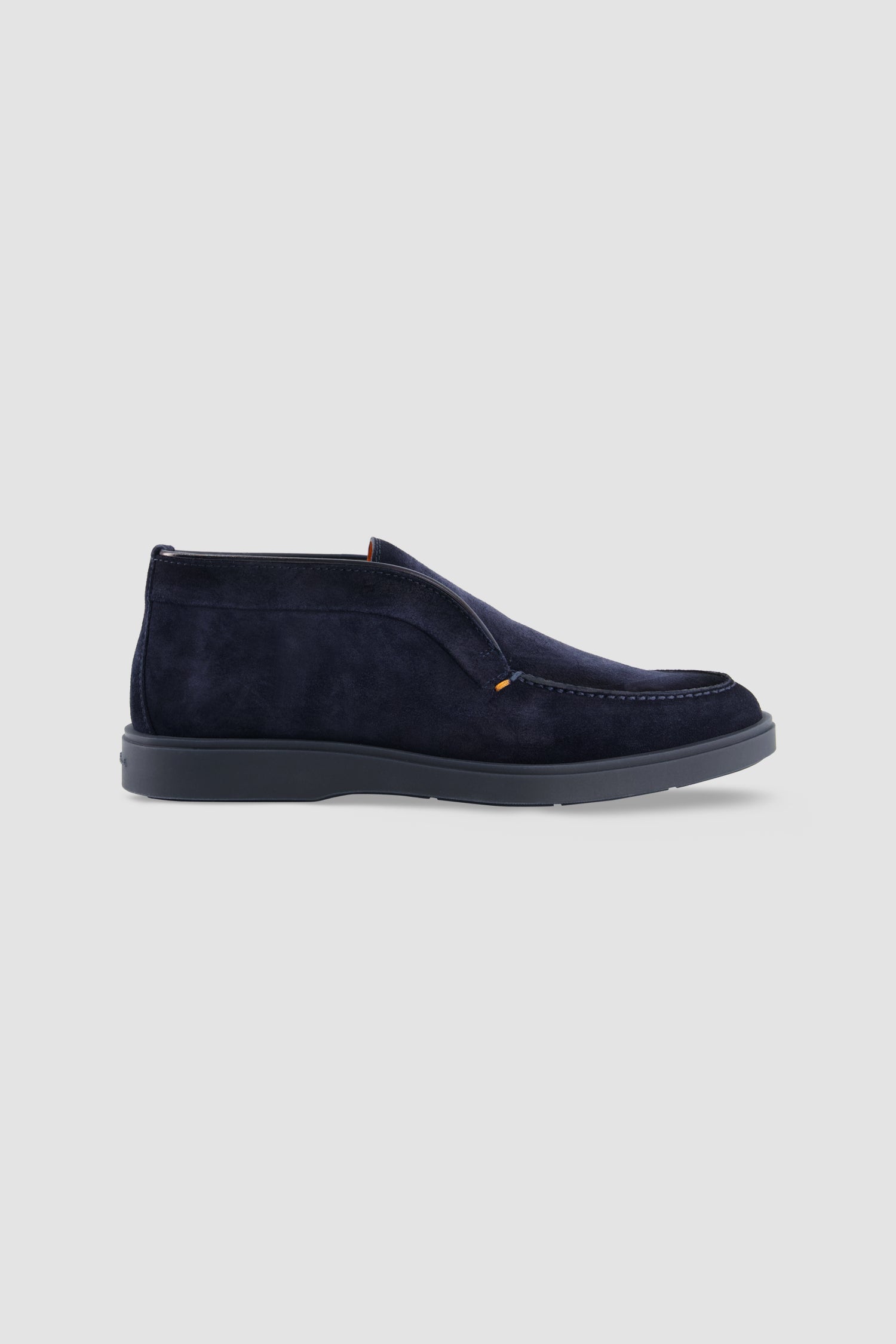 Santoni Navy Suede Slip-On Chukka Boot