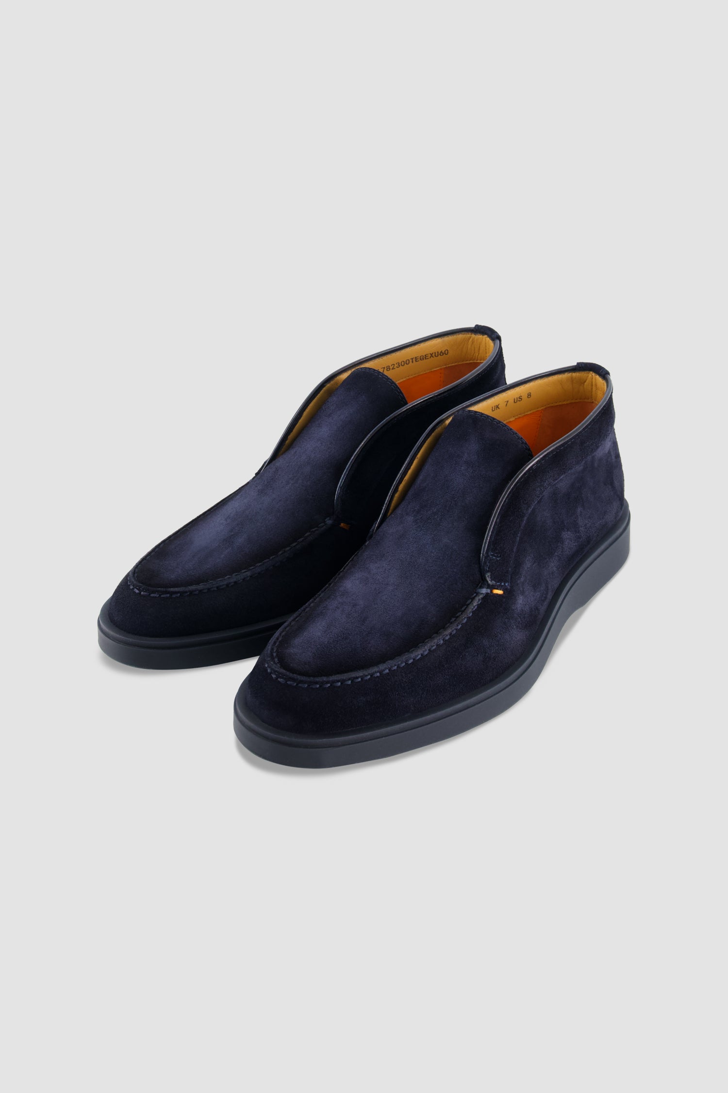 Santoni Navy Suede Slip-On Chukka Boot