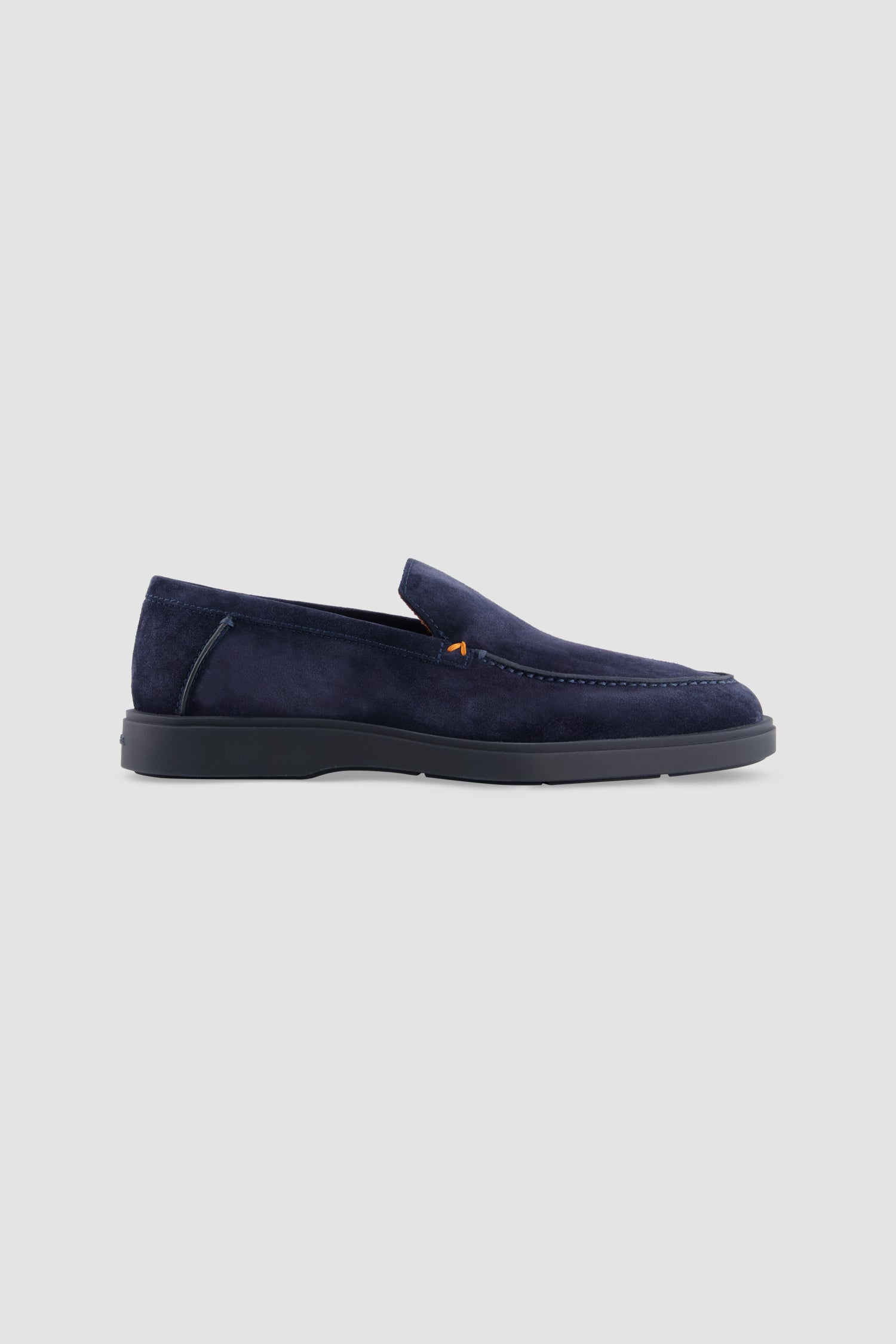 Santoni Navy Suede Slip-On Loafer