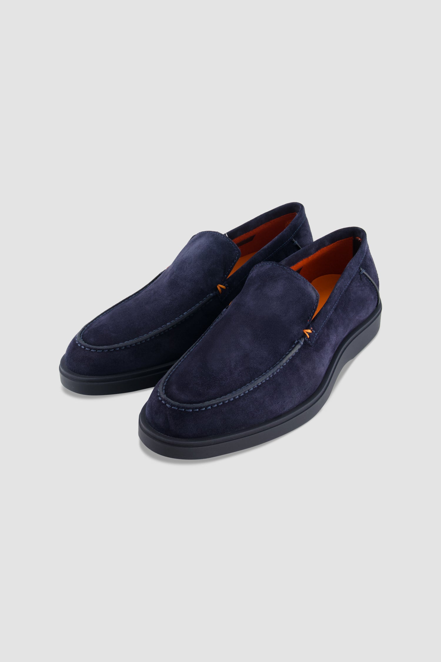 Santoni Navy Suede Slip-On Loafer