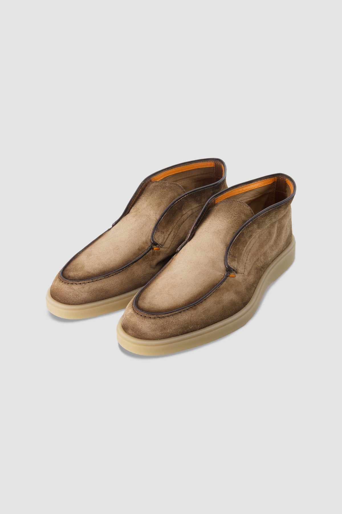 Santoni Brown Suede Slip-On