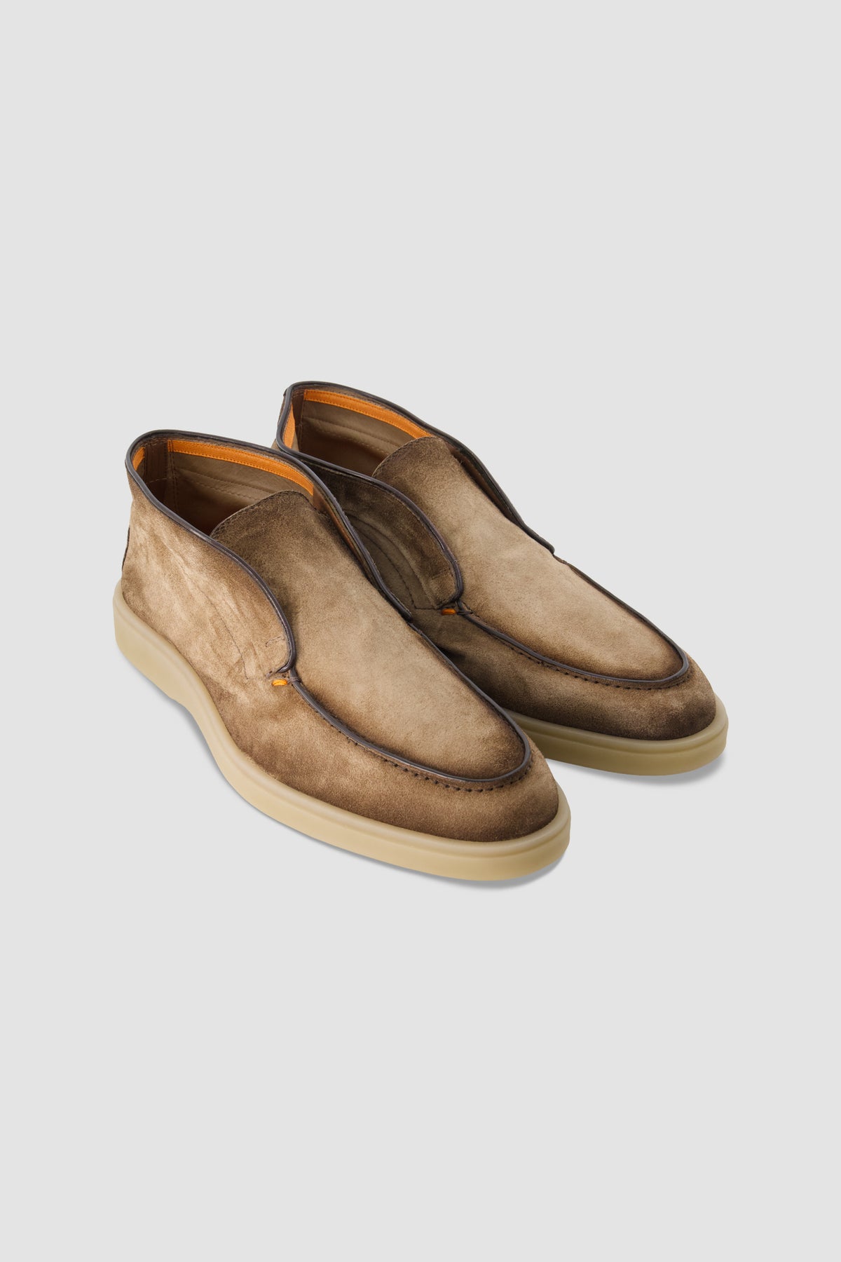 Santoni Brown Suede Slip-On