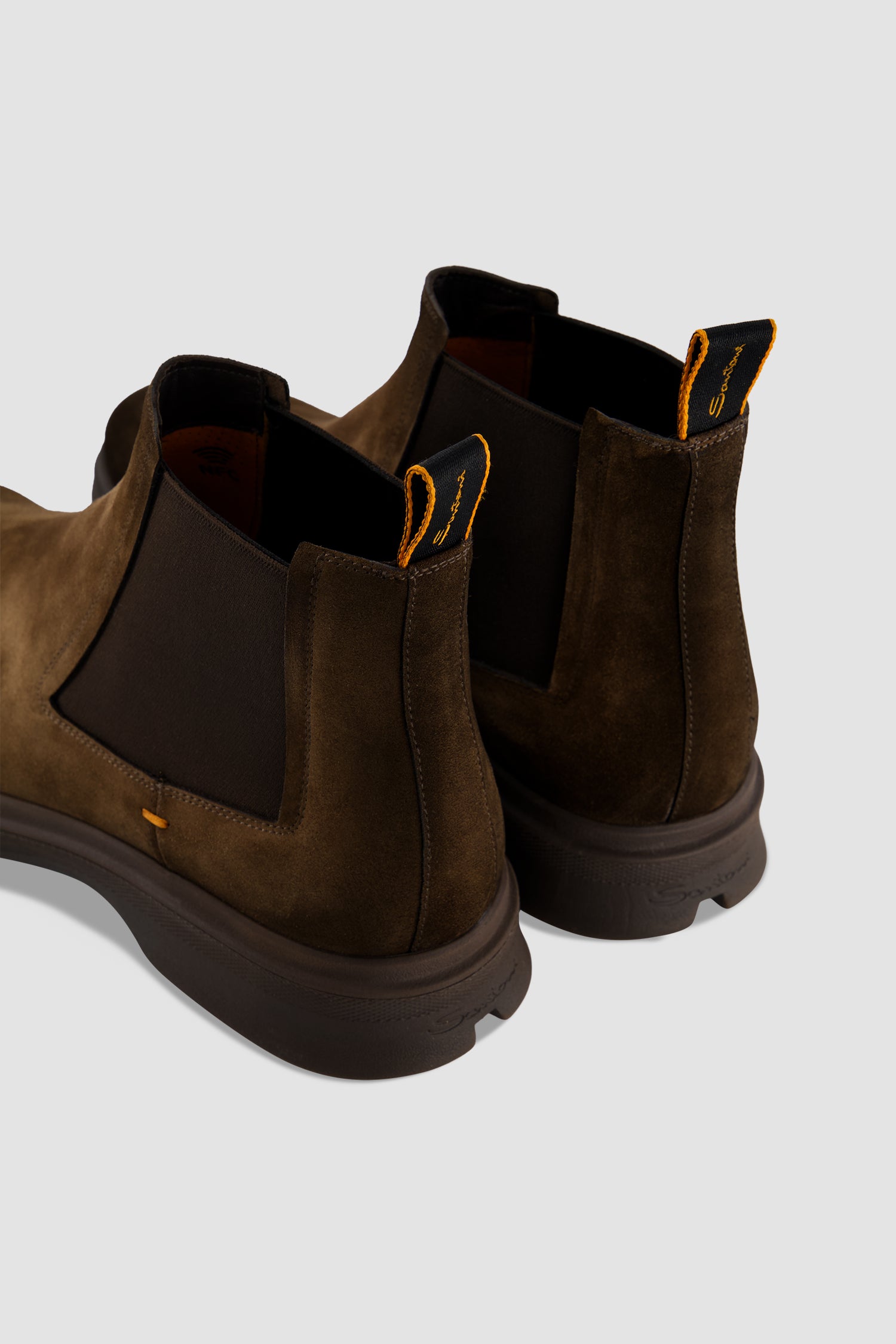 Santoni Brown Suede Chelsea Boots