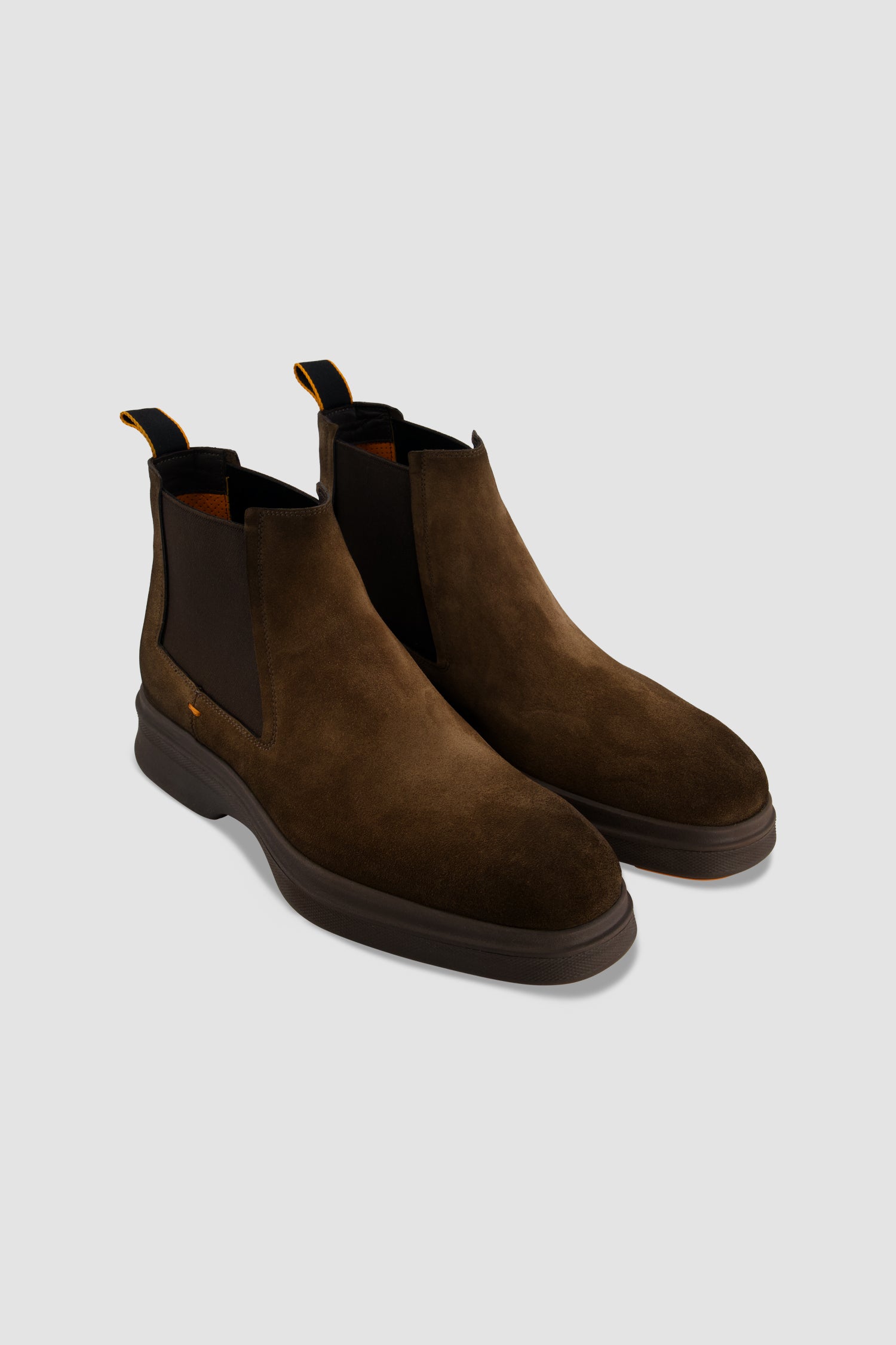 Santoni Brown Suede Chelsea Boots