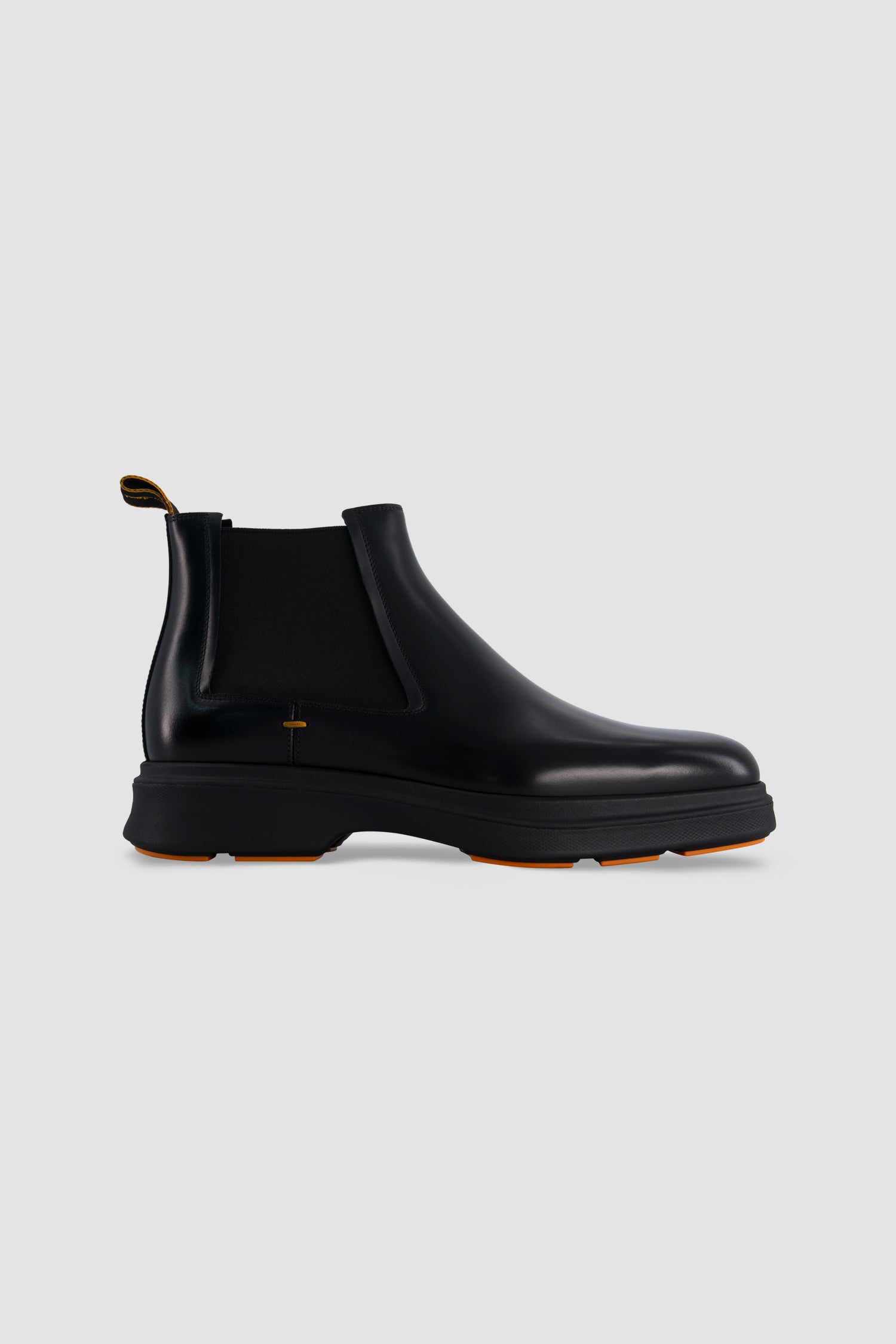 Santoni Black Leather Chelsea Boots