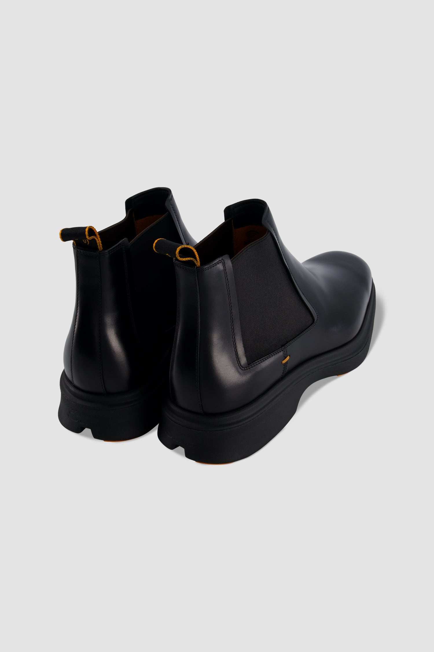 Santoni Black Leather Chelsea Boots