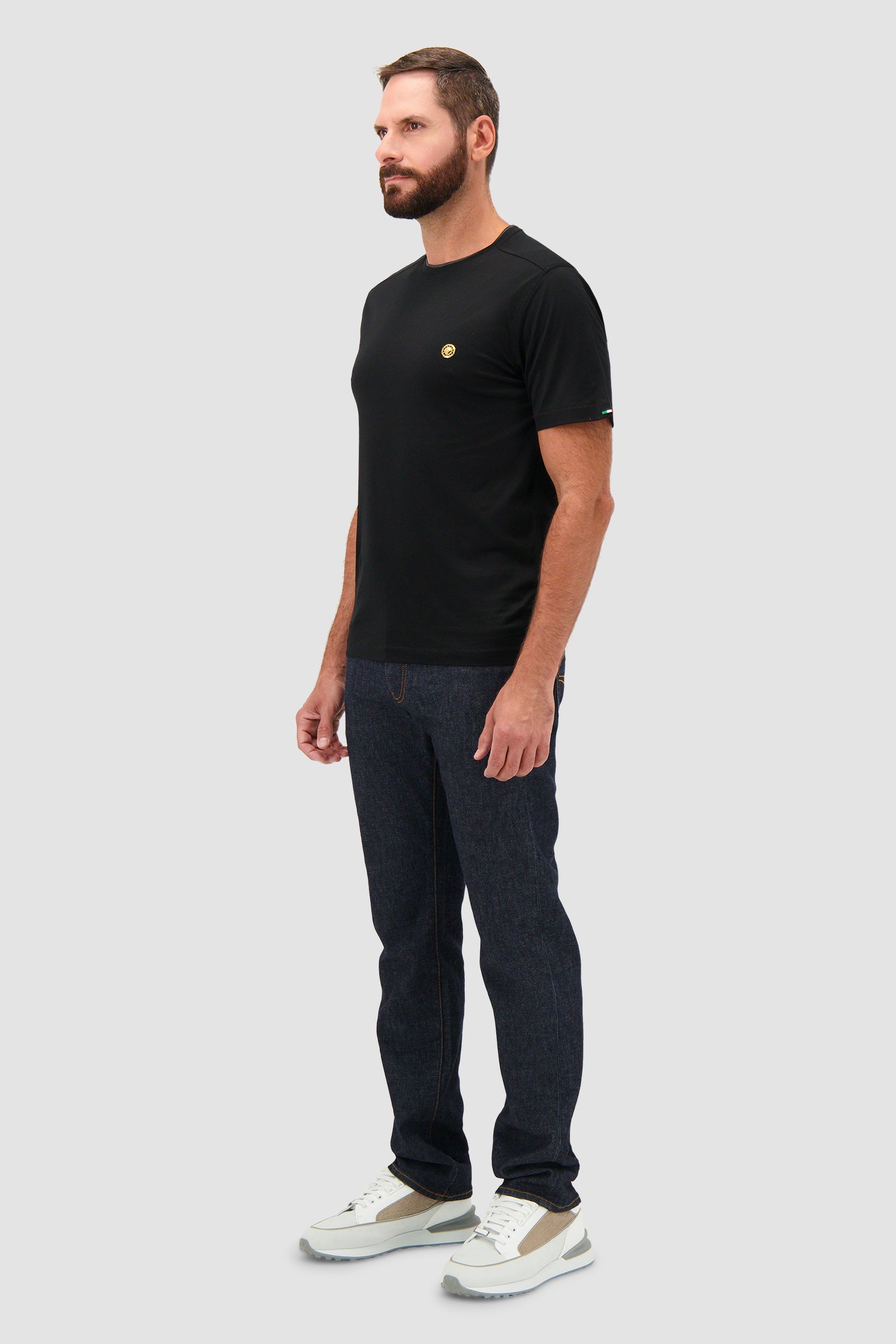 Stefano Ricci Black Cotton Crew Neck T-Shirt