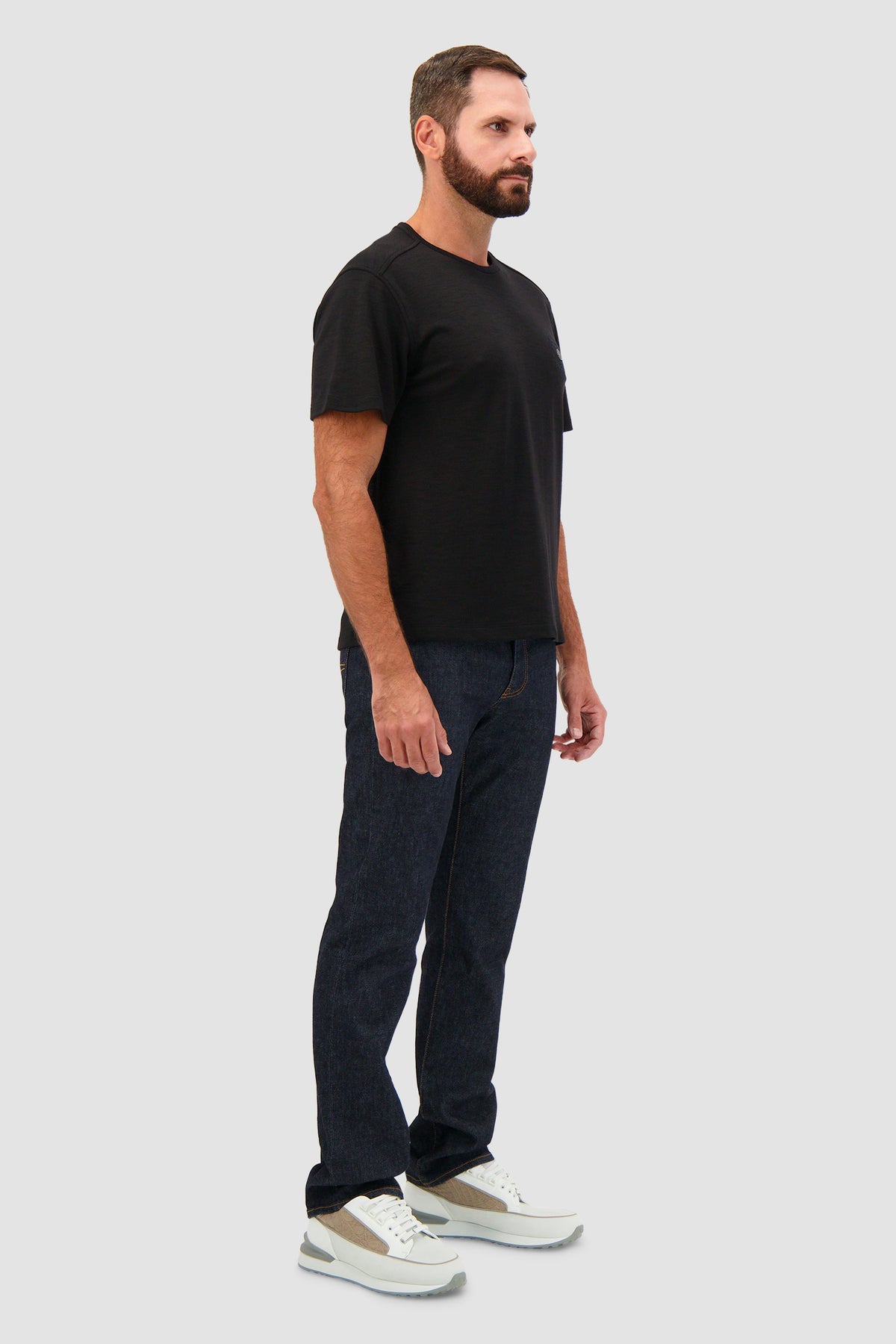 Stefano Ricci Black Wool Blend Placchetta T-Shirt