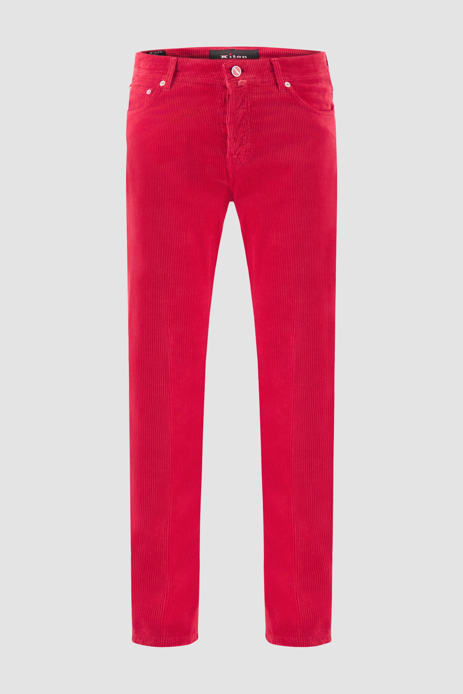 Pantalon en velours côtelé rouge Kiton