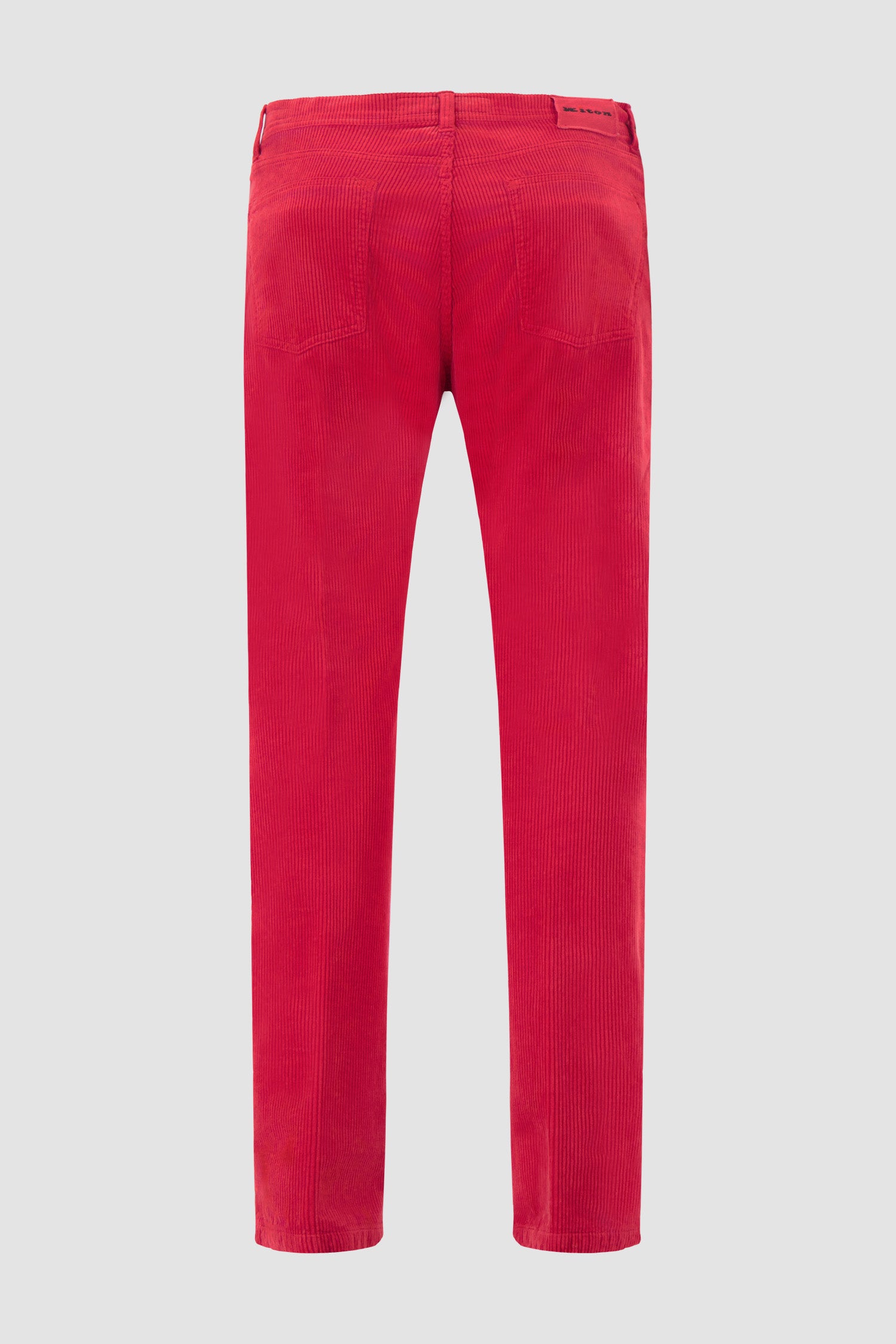 Pantalon en velours côtelé rouge Kiton
