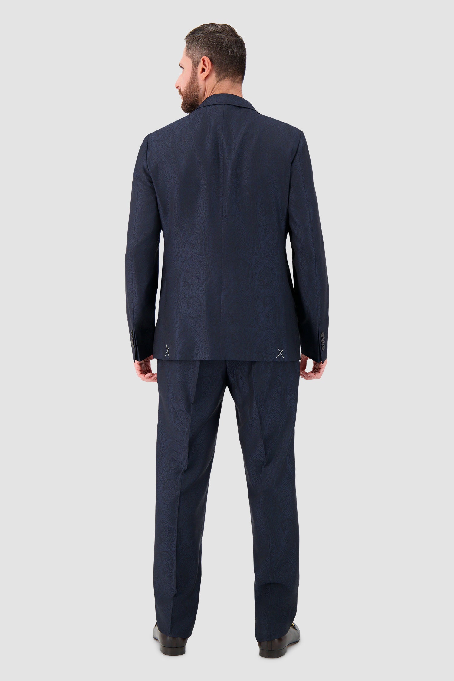 Etro Milano Navy Tonal Paisley Blazer