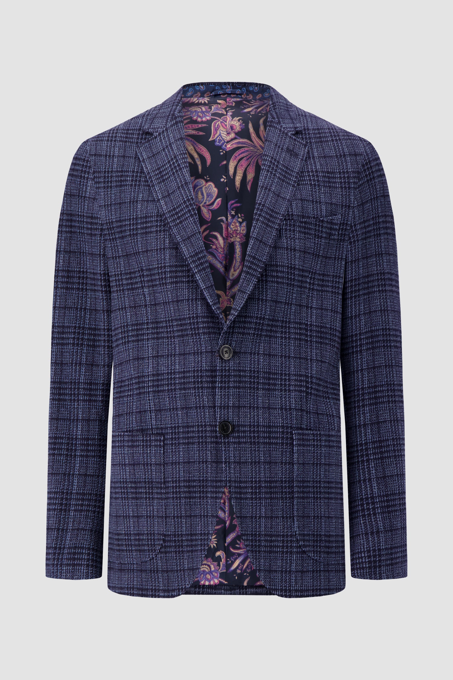 Etro Milano Navy Plaid Blazer