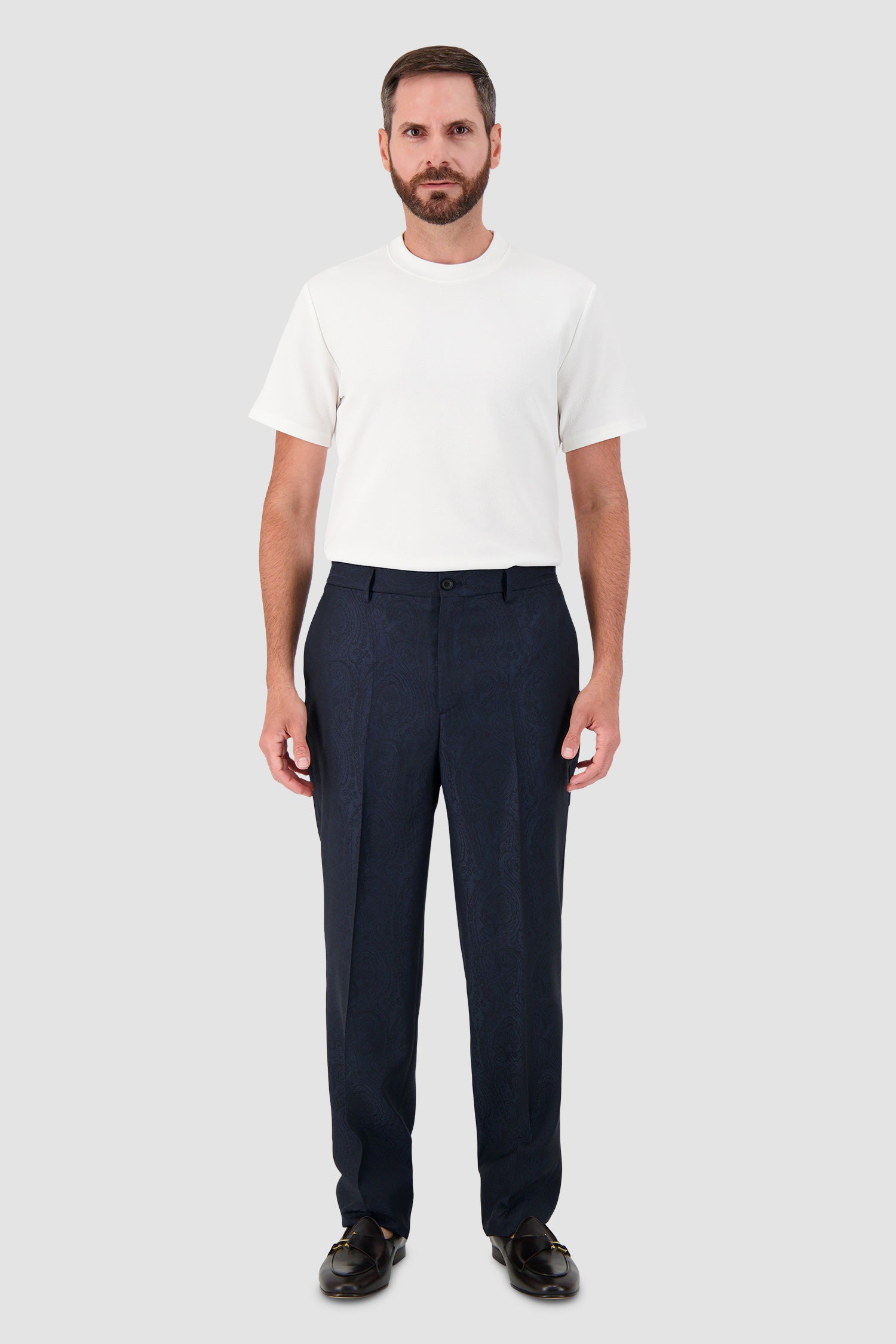 Etro Milano Tonal Paisley Jacquard Trousers