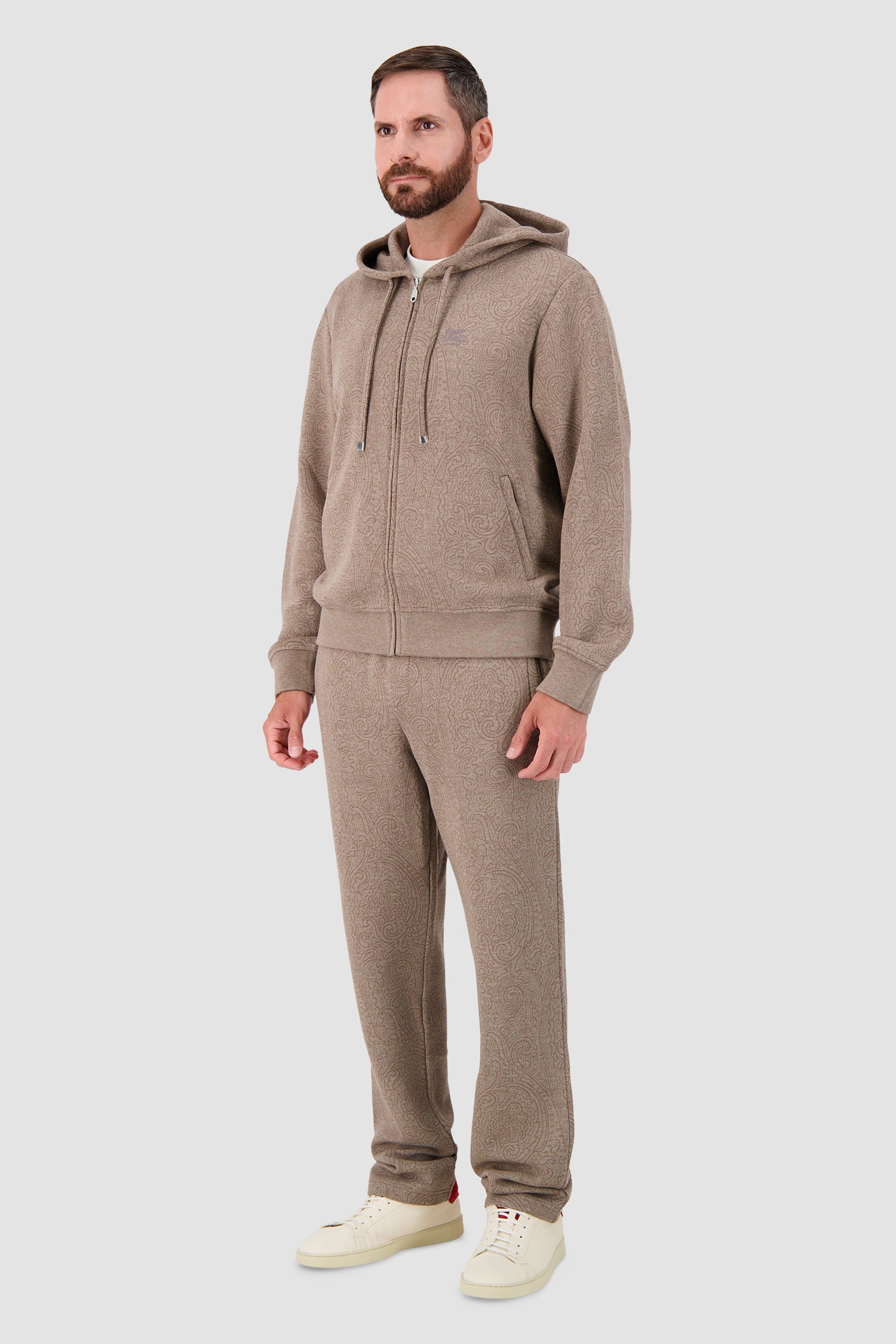 Etro Milano Beige Paisley Knit Hoodie