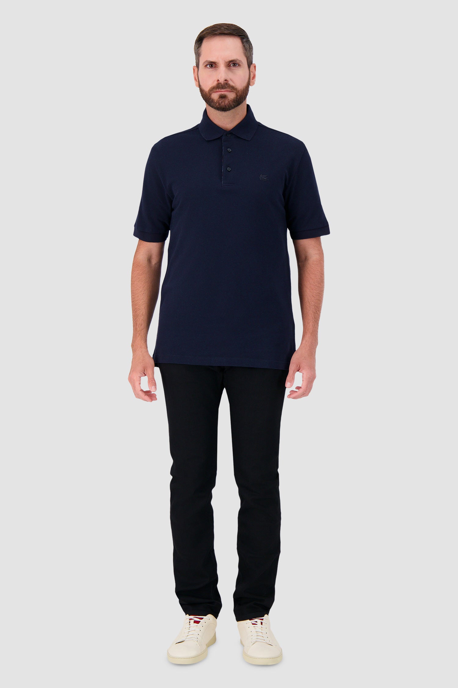 Etro Classic Navy Short Sleeve Polo