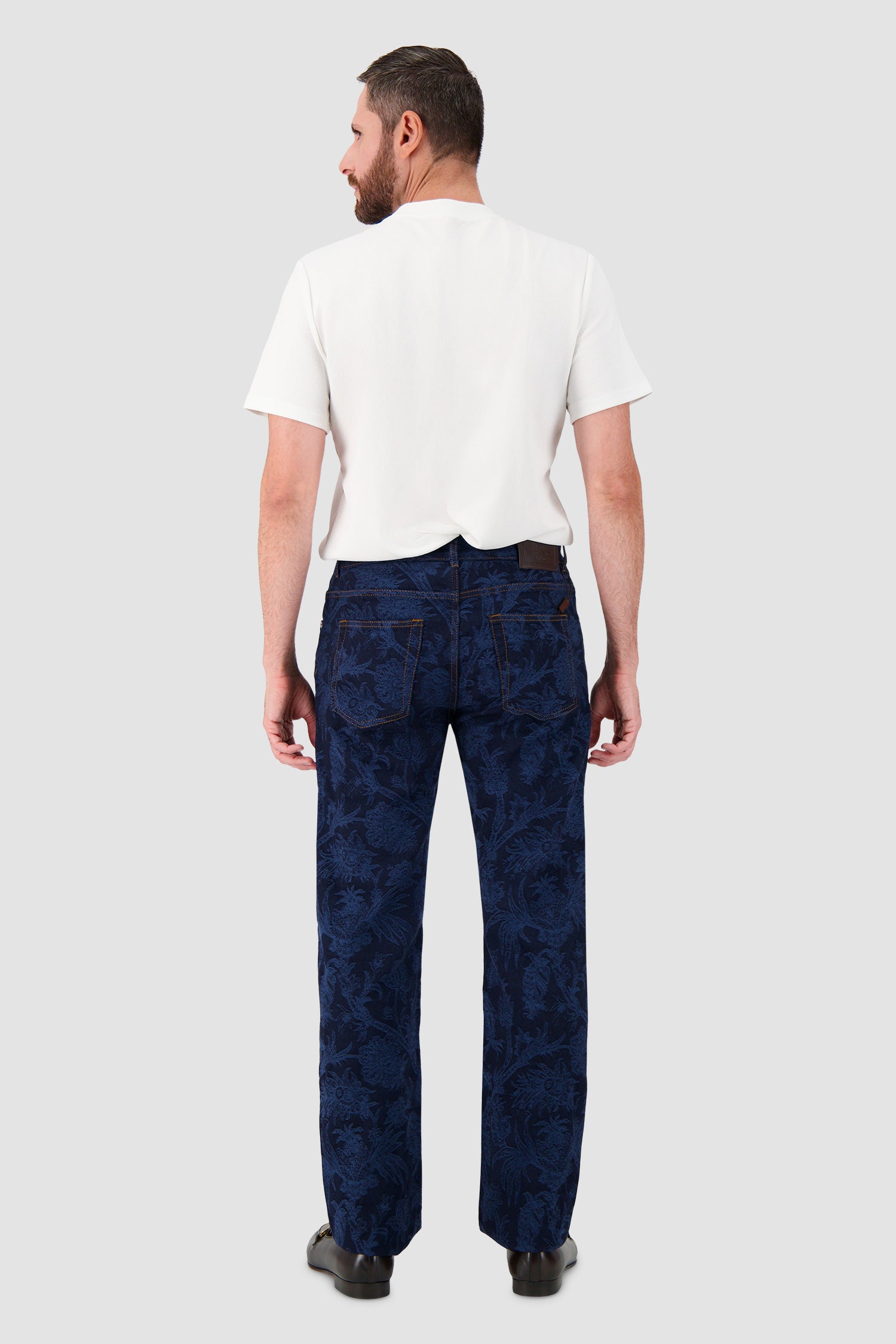 Etro Milano Blue Floral Print Denim Jeans