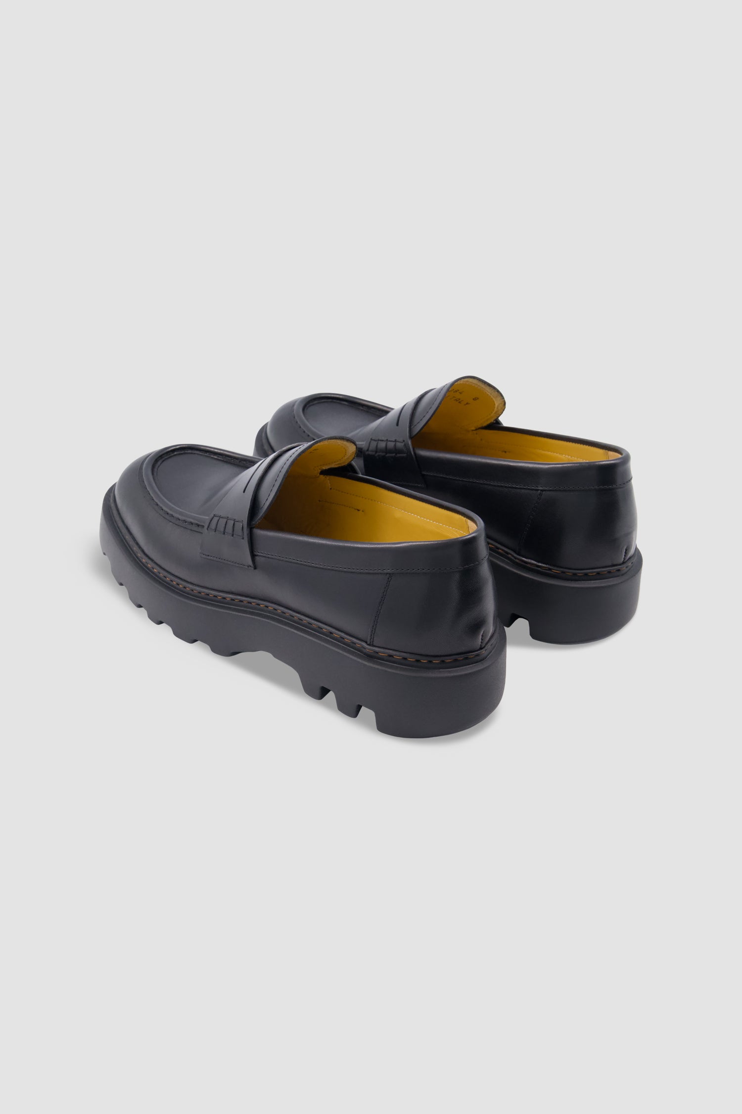 Testoni Black Leather Penny Loafers