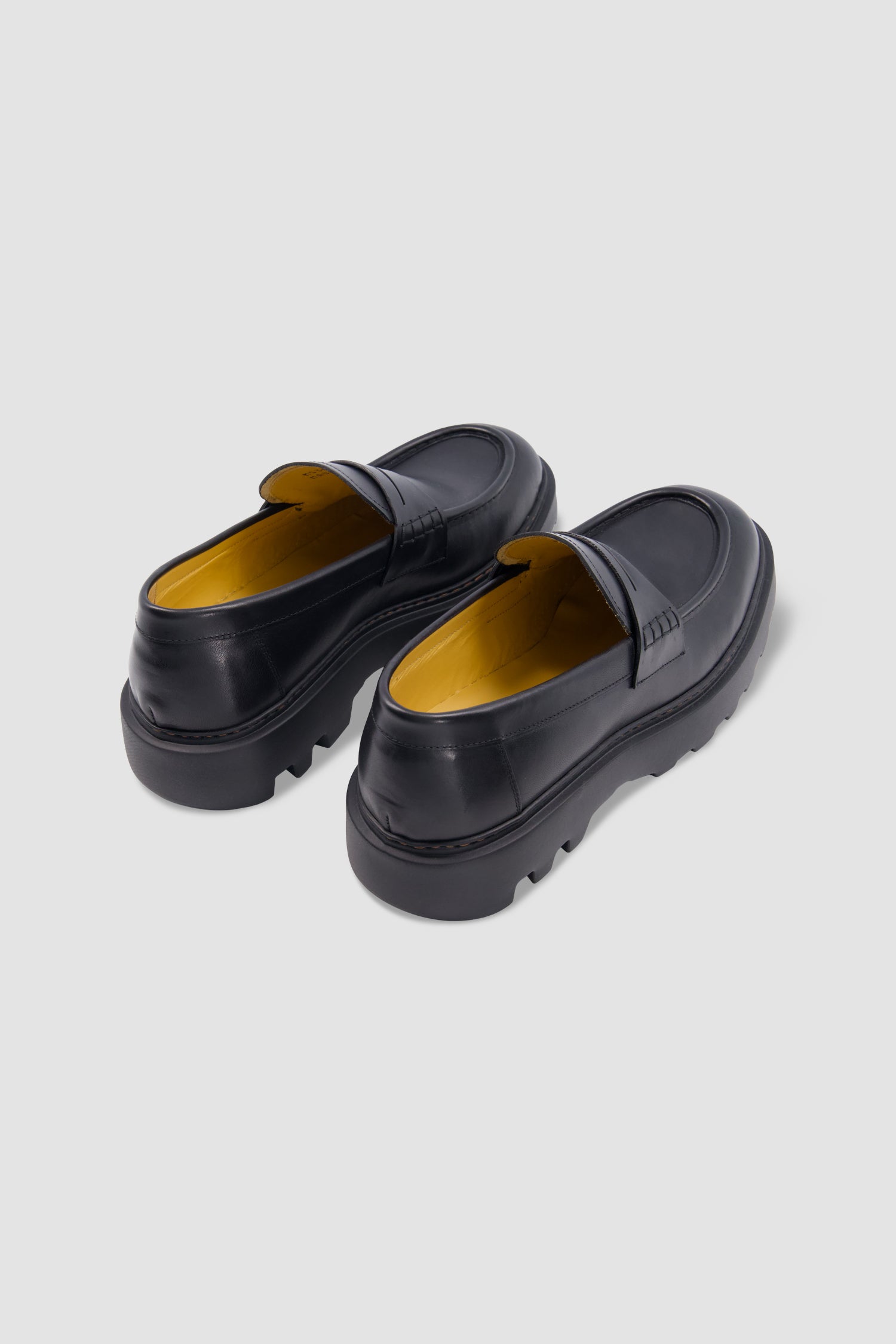 Testoni Black Leather Penny Loafers