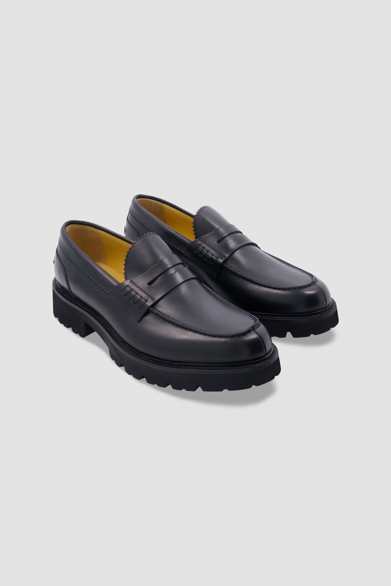 Testoni Black Calf Leather Torino Loafers