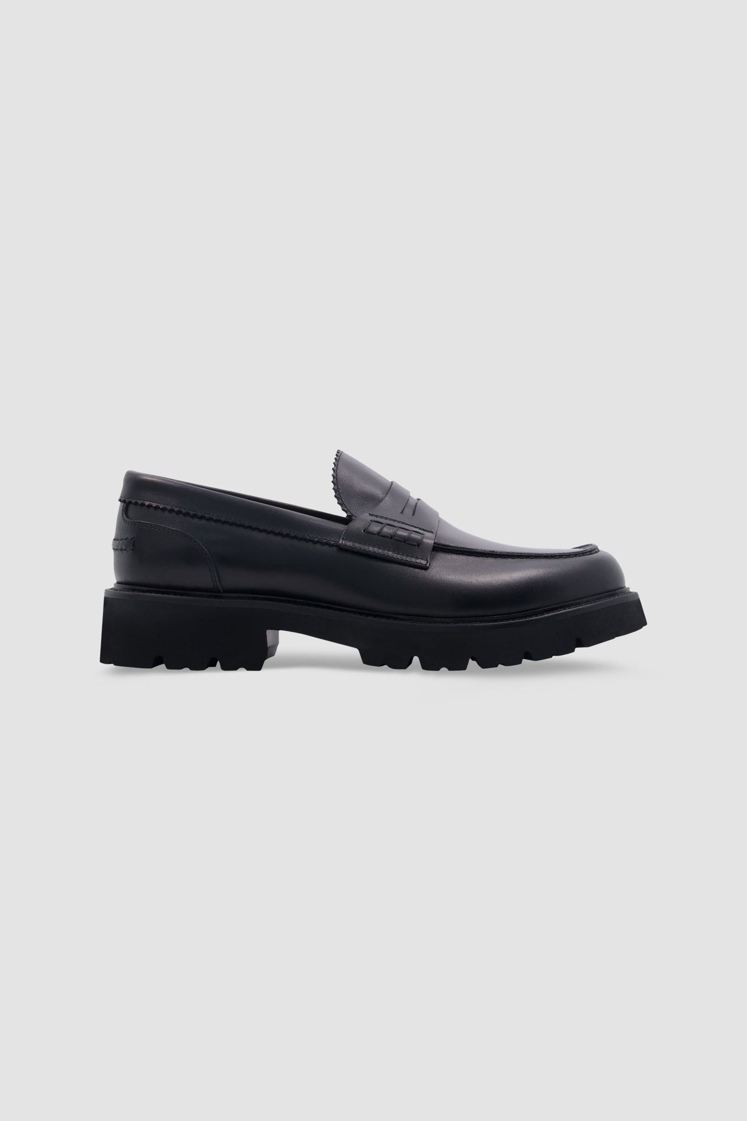 Testoni Black Calf Leather Torino Loafers