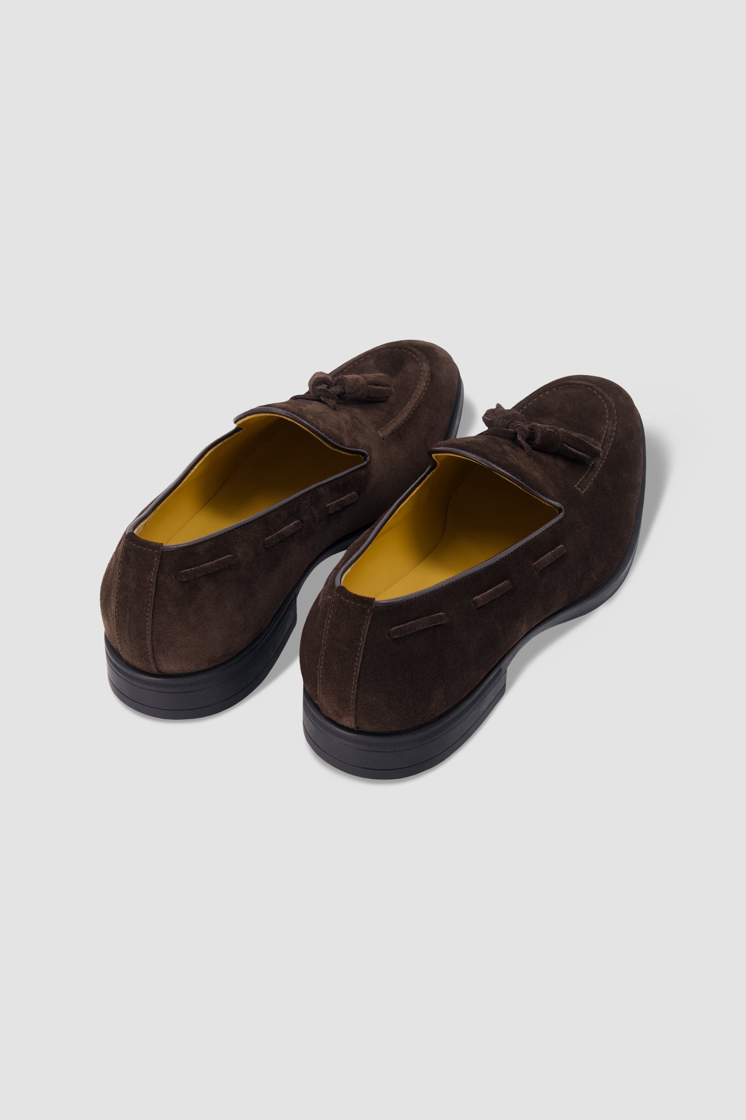 Testoni Dark Brown Suede Tassel Loafers