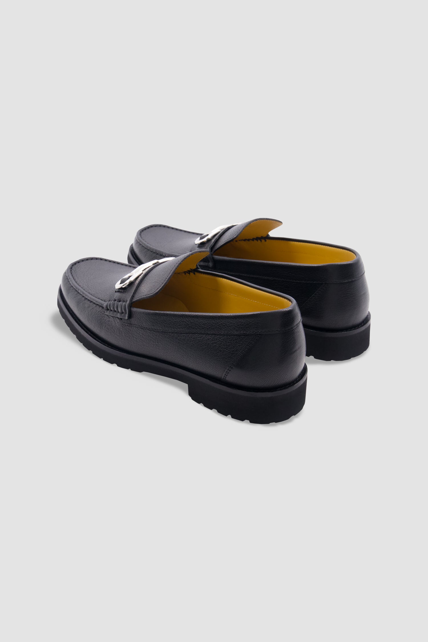 Testoni Black Goat Leather Loafers