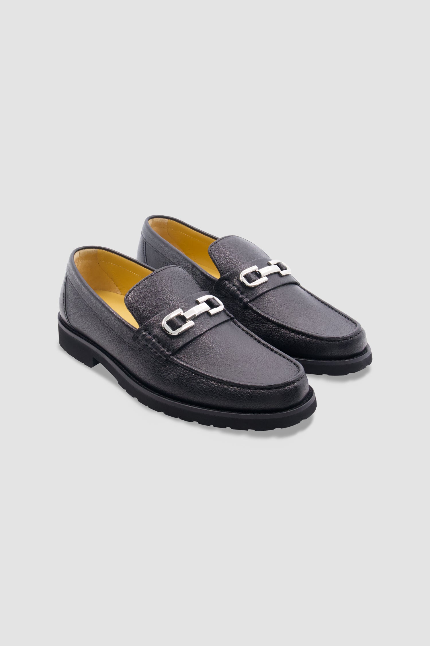Testoni Black Goat Leather Loafers