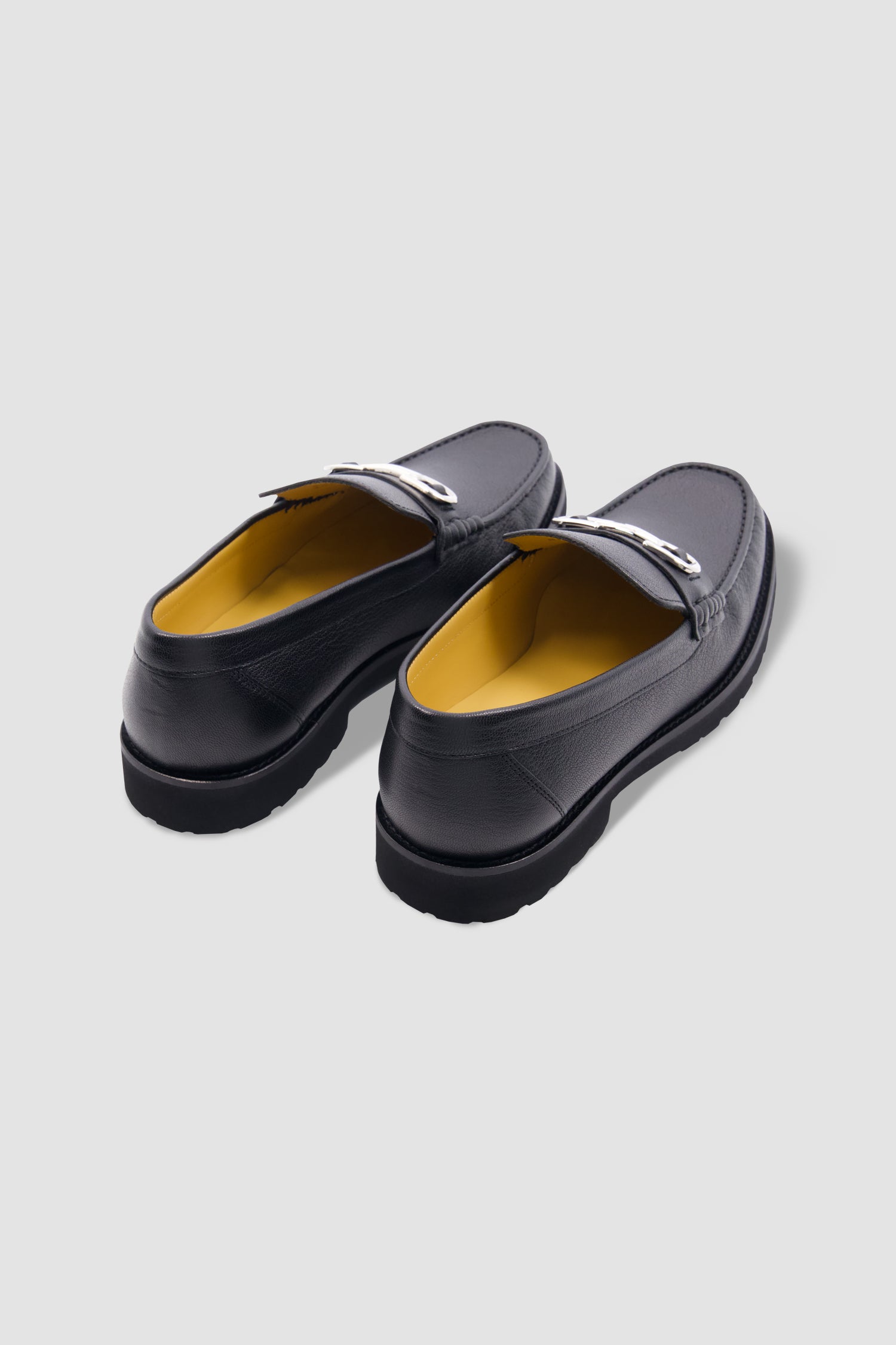 Testoni Black Goat Leather Loafers