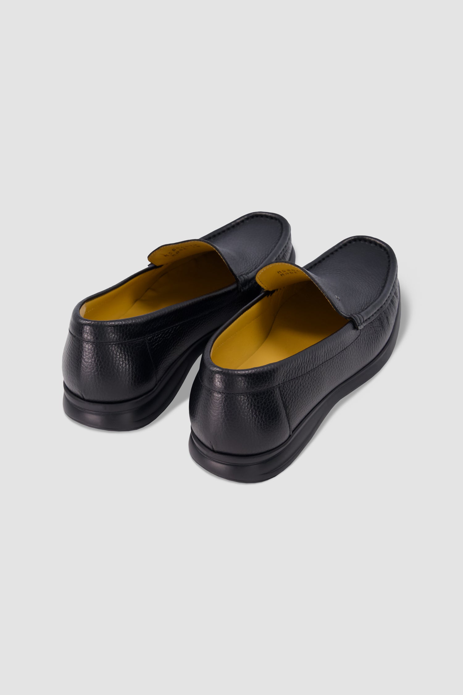 Testoni Black Pebbled Leather Loafers