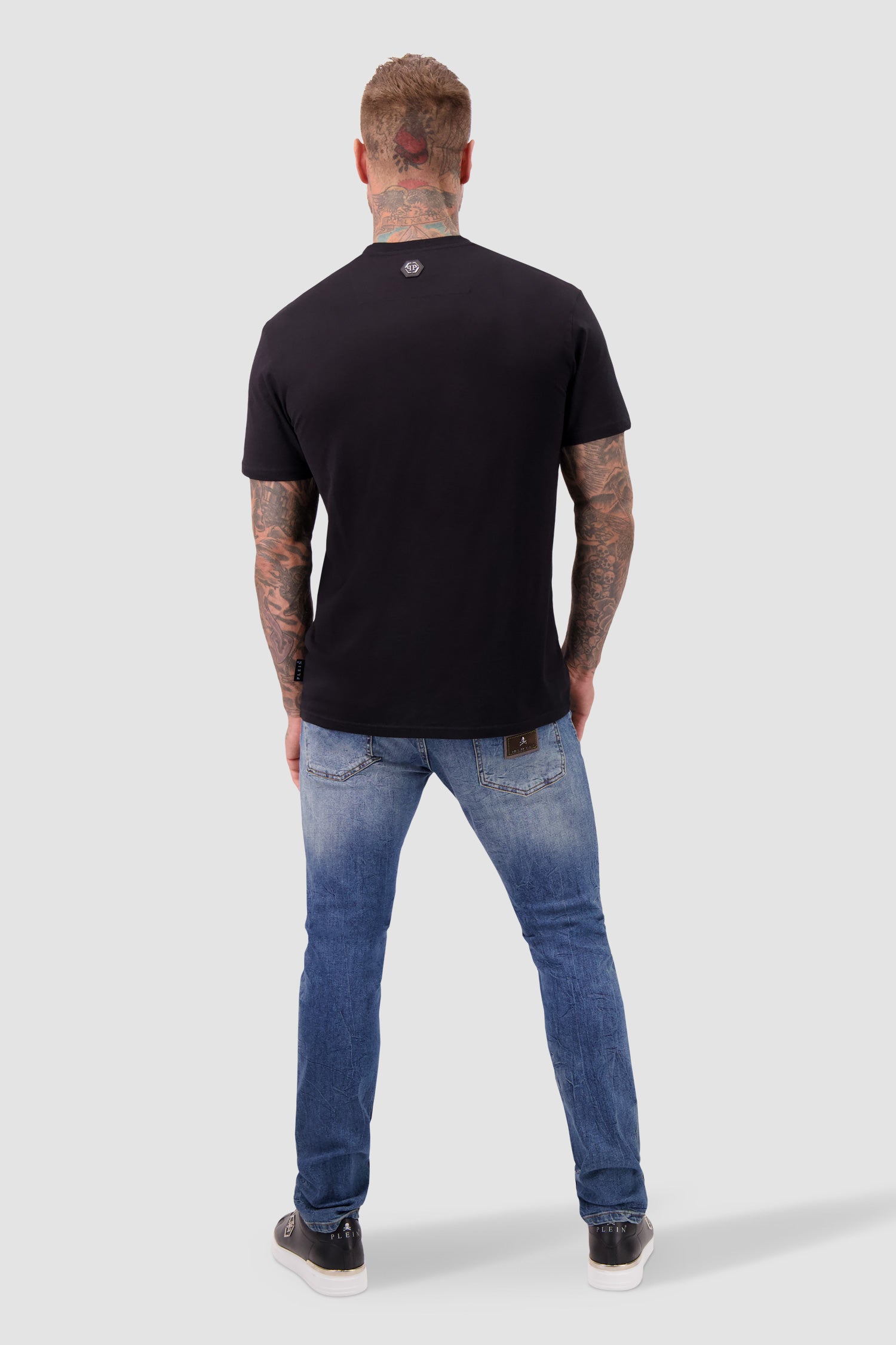 Philipp Plein Black Round Neck SS PP Glass T-Shirt