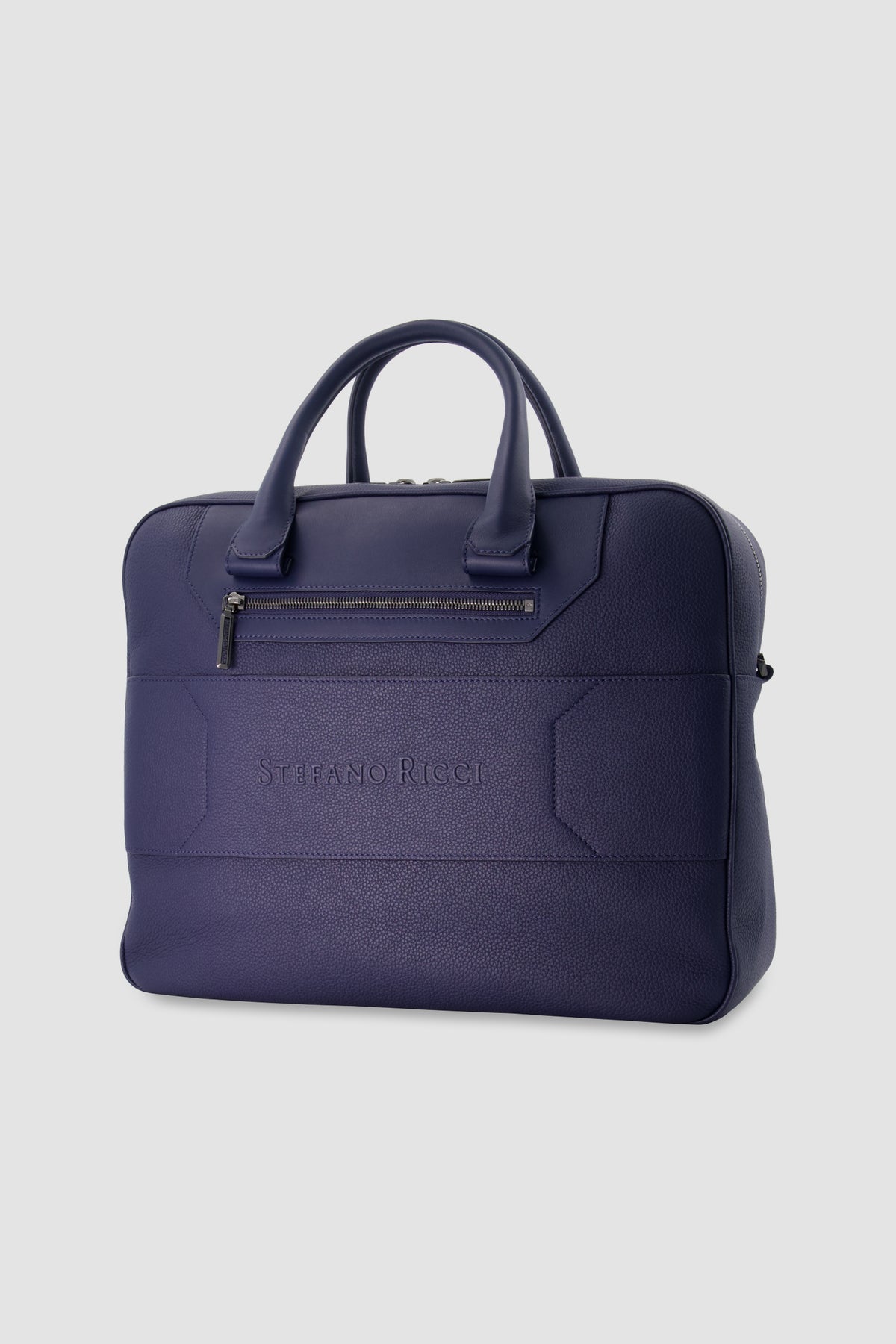 Stefano Ricci Navy Calfskin Leather Trolley Business Bag