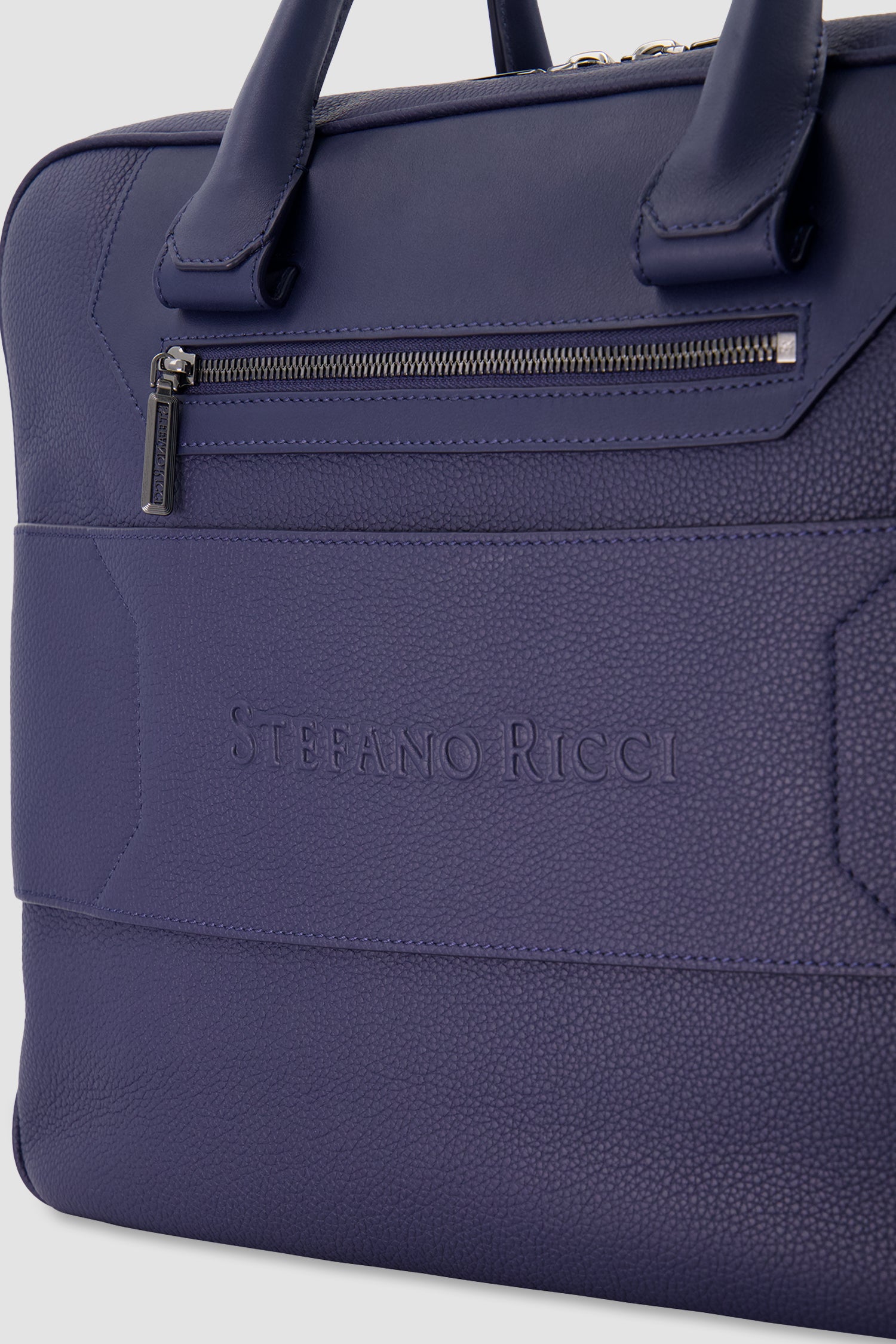Stefano Ricci Navy Calfskin Leather Trolley Business Bag