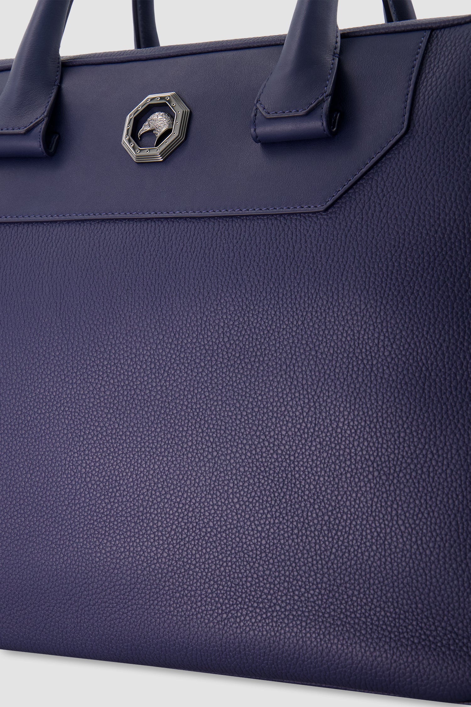 Stefano Ricci Navy Calfskin Leather Trolley Business Bag