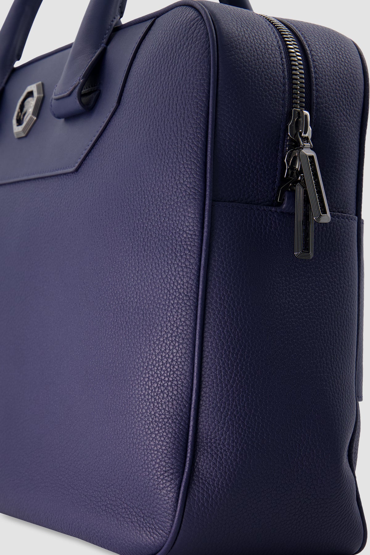 Stefano Ricci Navy Calfskin Leather Trolley Business Bag