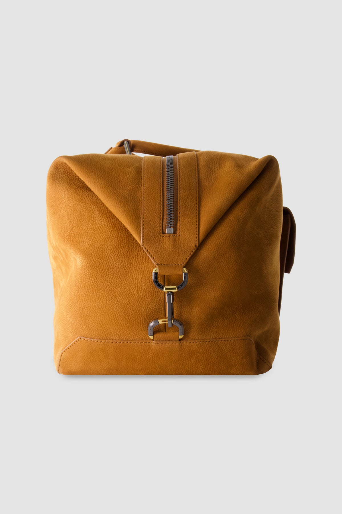Stefano Ricci Camel Calfskin Leather Trolley Duffle Bag