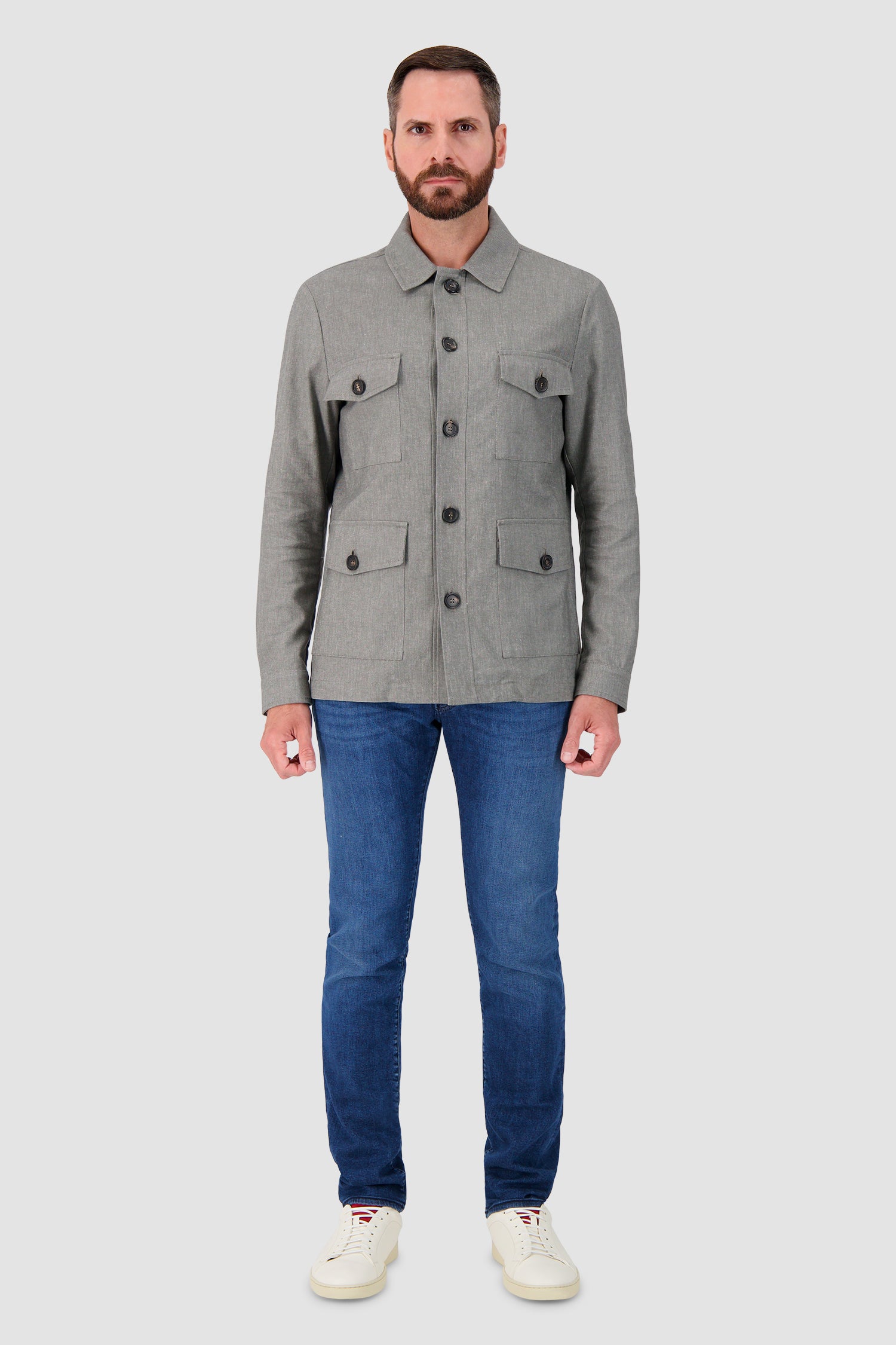 Luigi Borrelli Light Green Sahariana Jacket