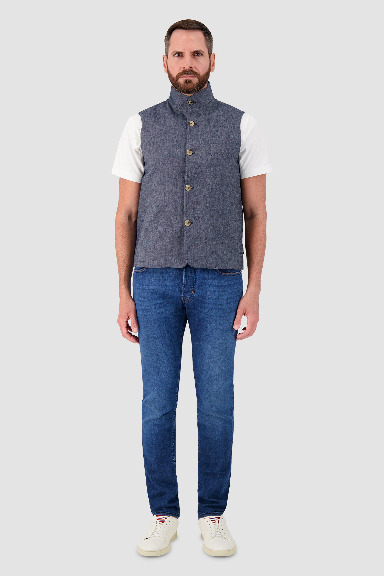 Luigi Borrelli Blue Gilet Vest