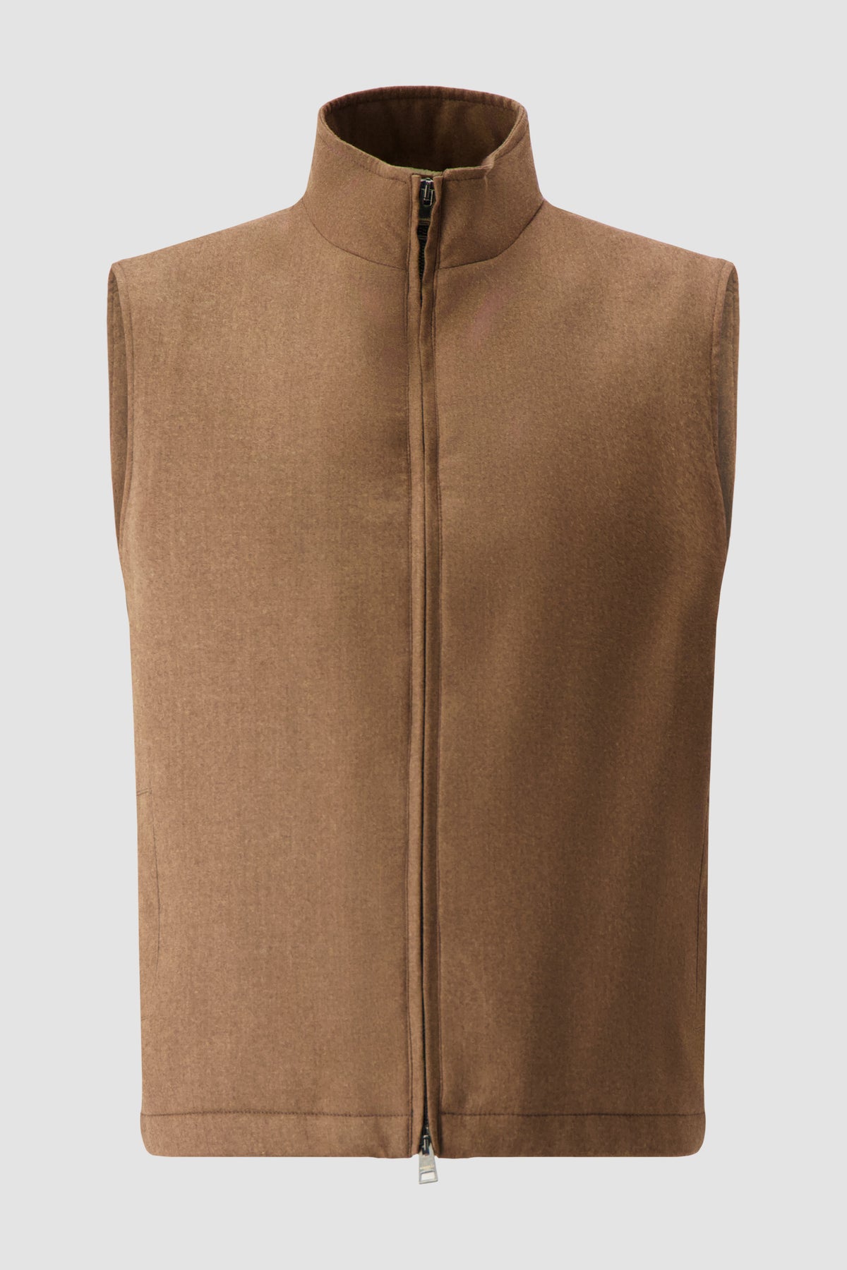 Luigi Borrelli Brown Wool Quilted Vest